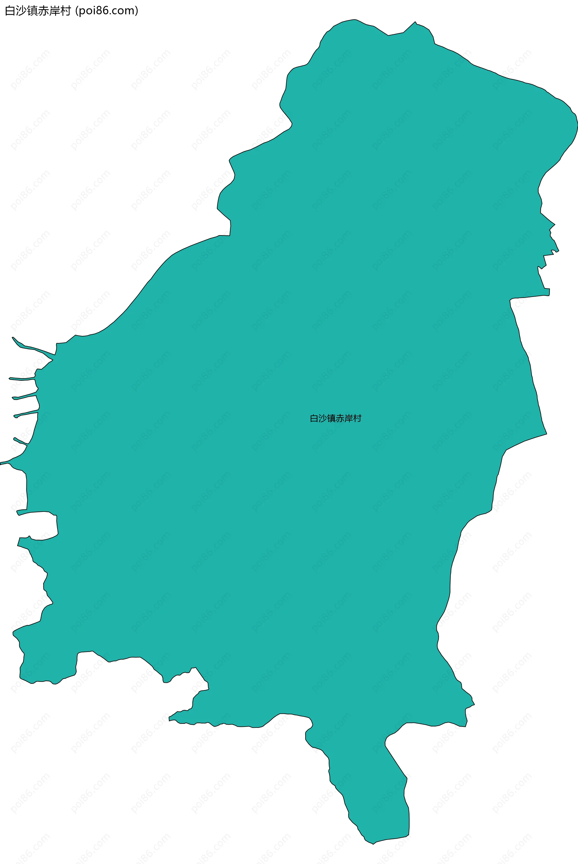 白沙镇赤岸村边界地图