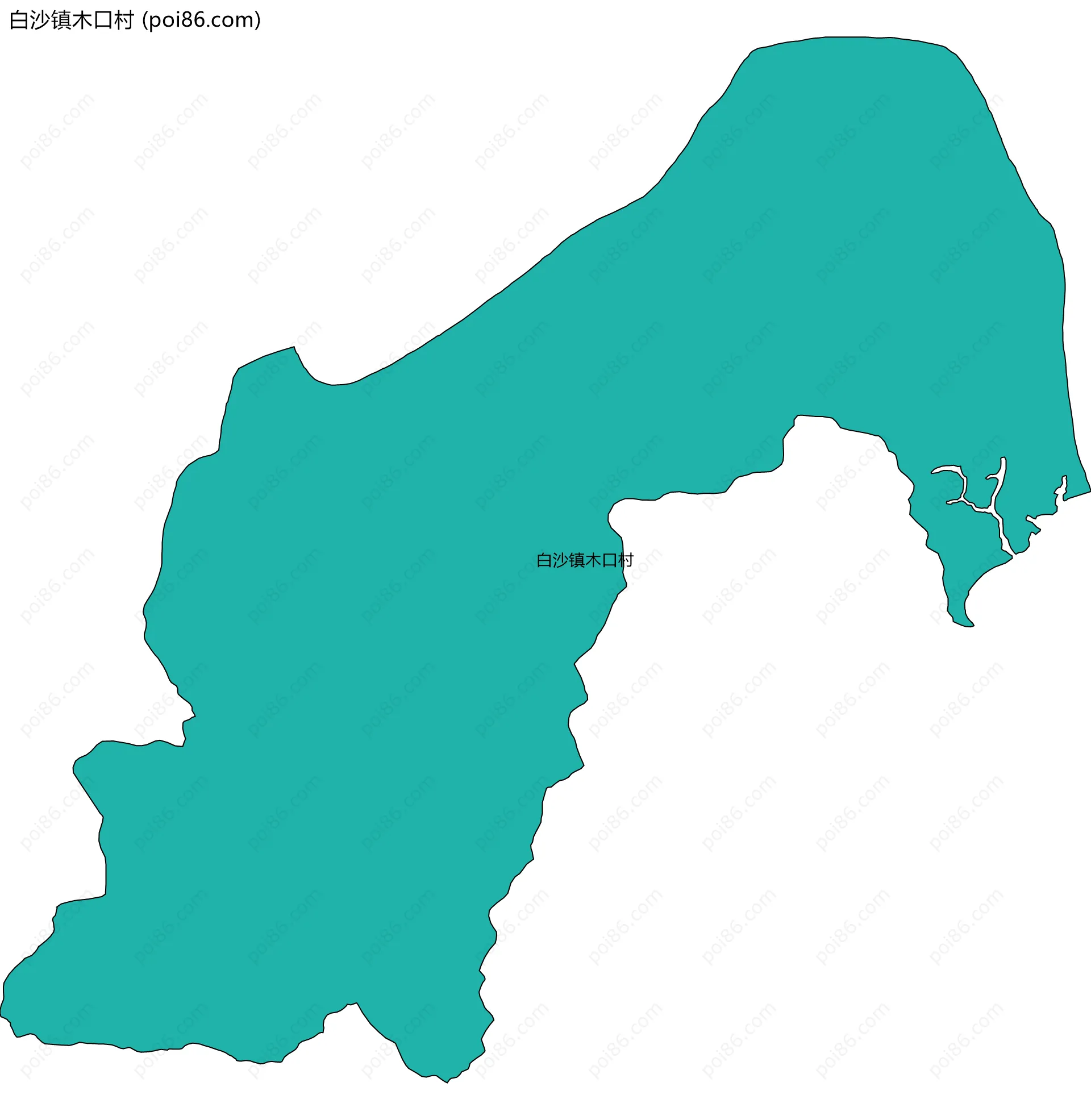 白沙镇木口村边界地图