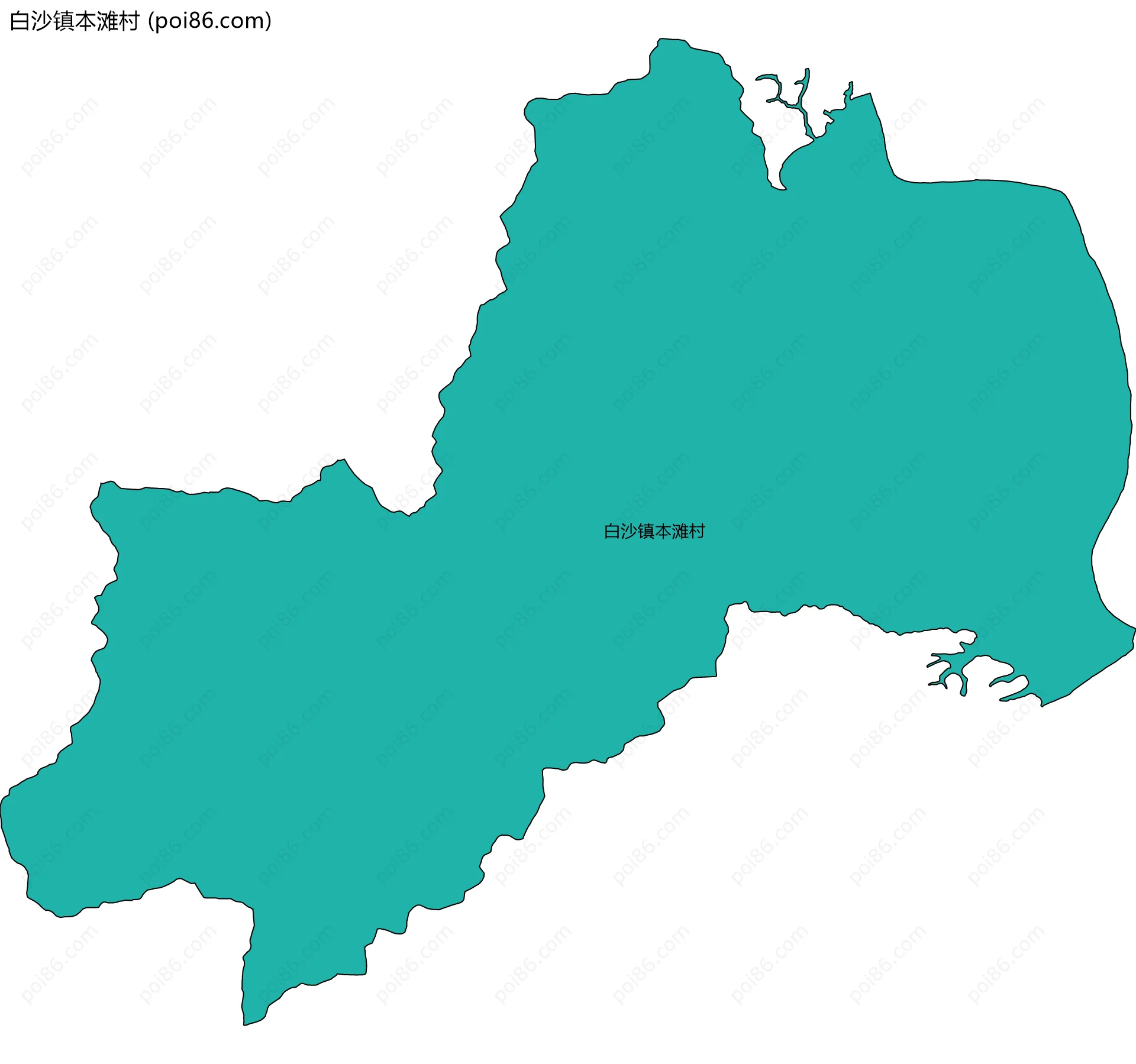 白沙镇本滩村边界地图