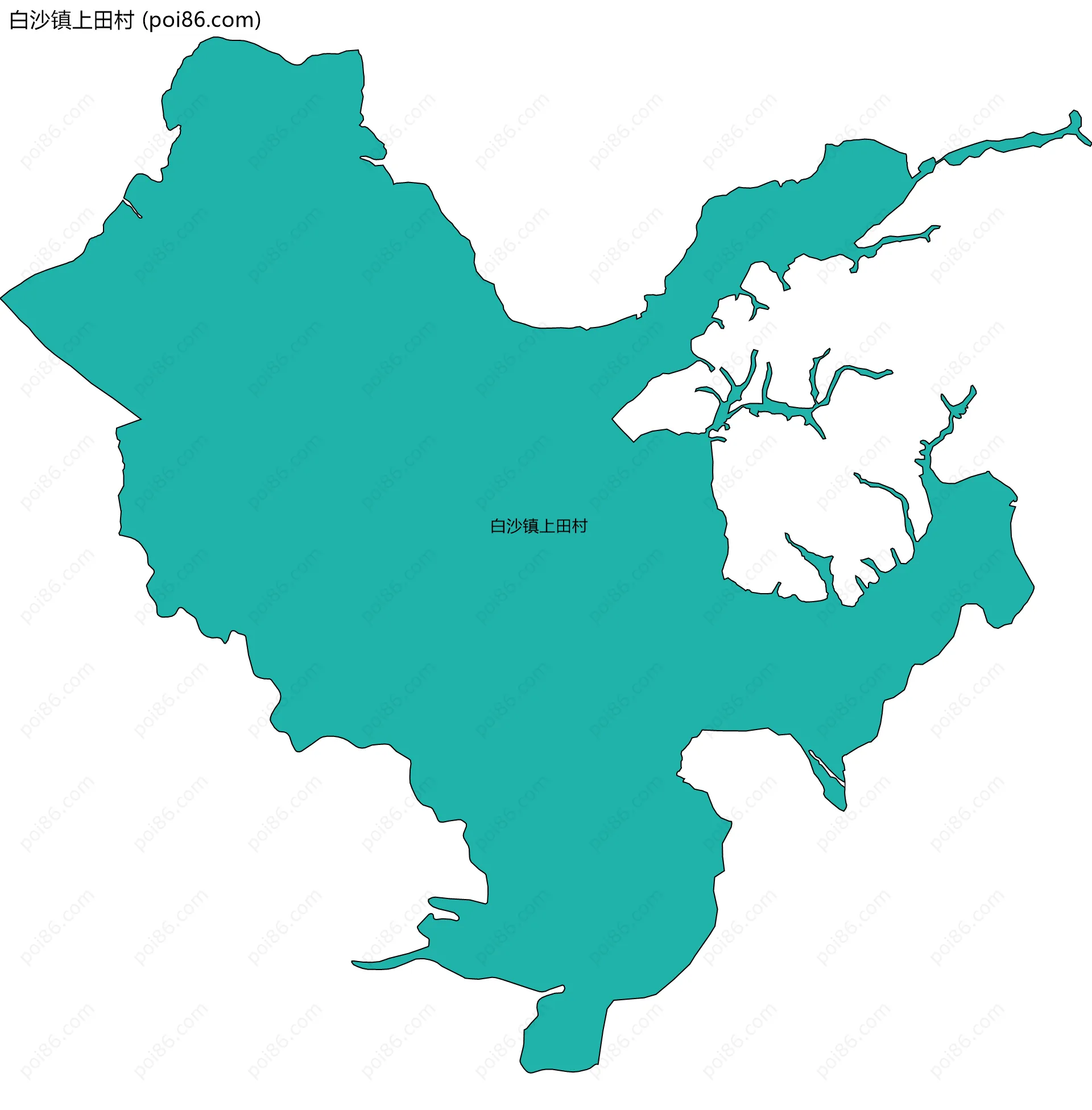 白沙镇上田村边界地图