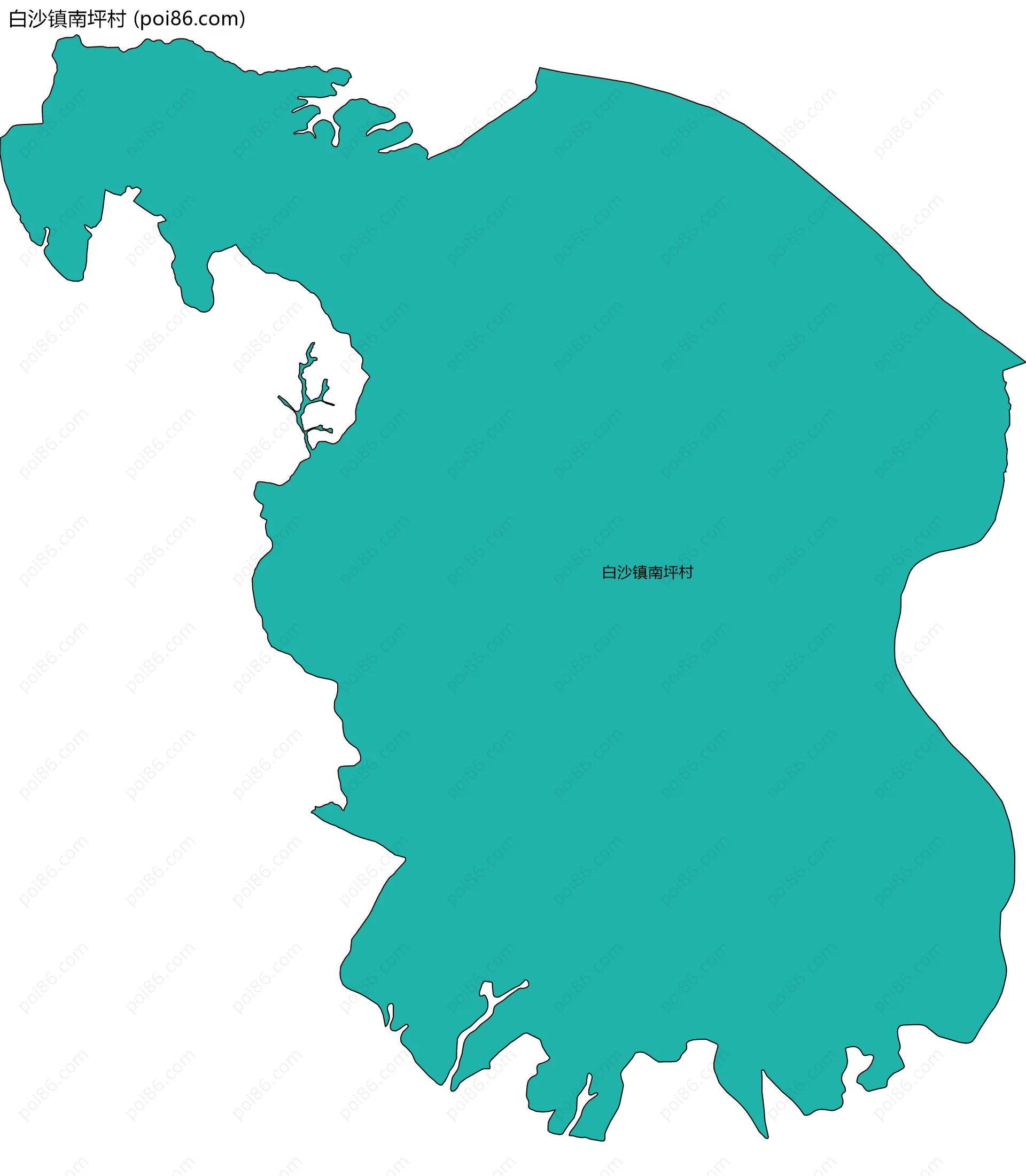 白沙镇南坪村边界地图