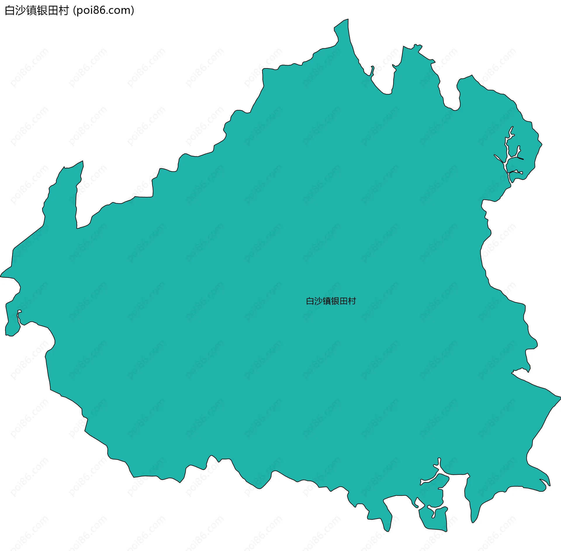 白沙镇银田村边界地图