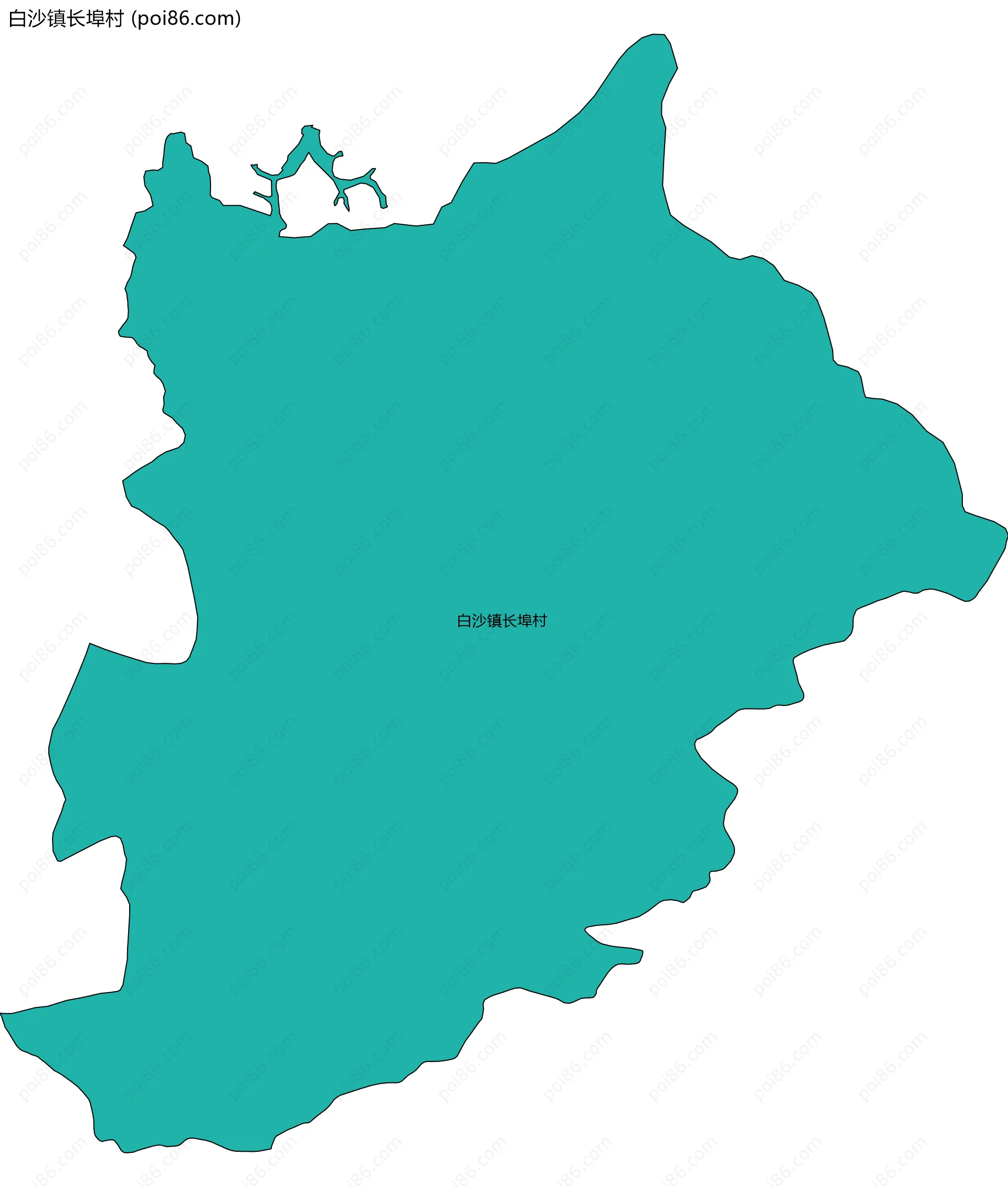 白沙镇长埠村边界地图