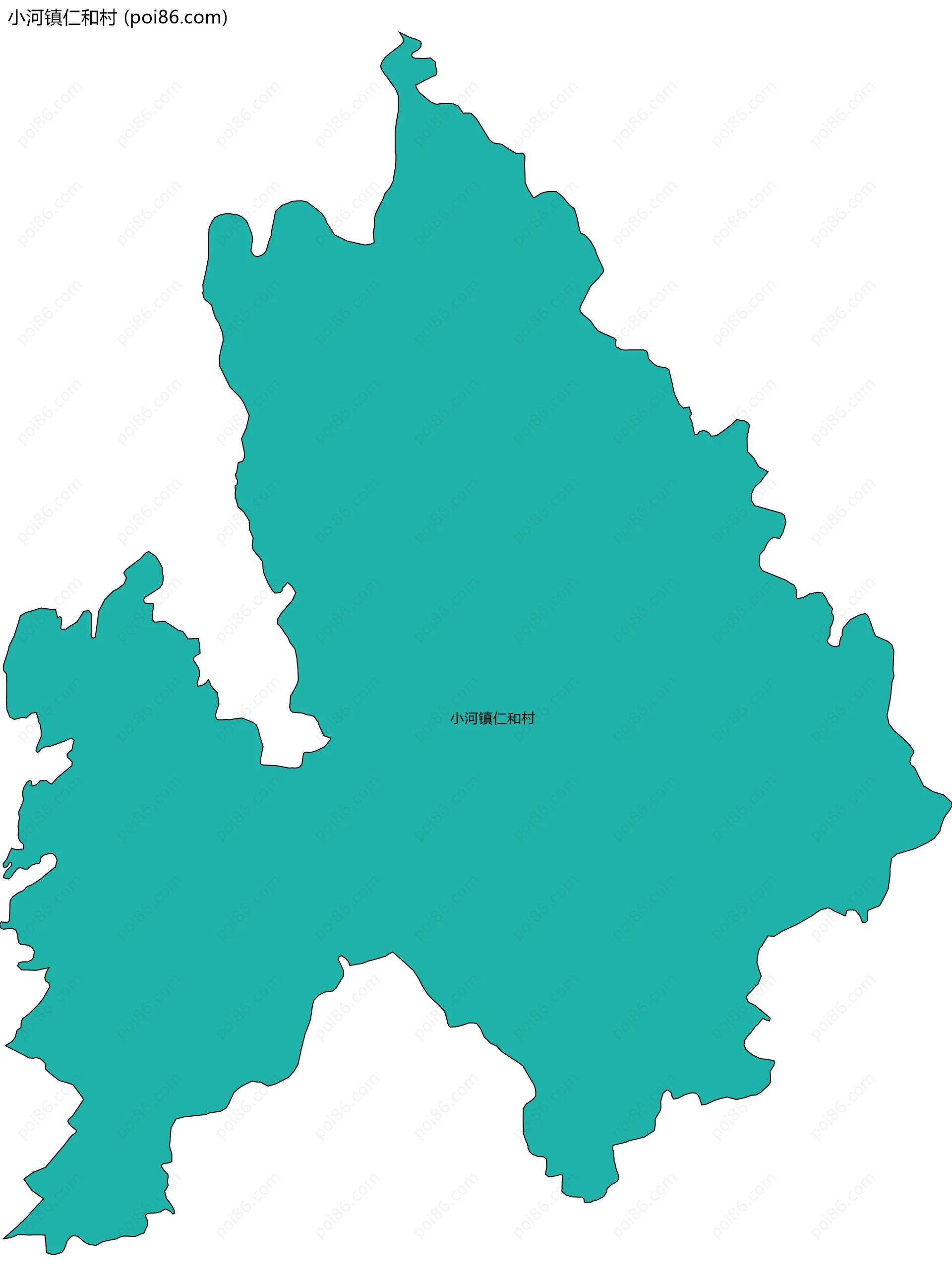 小河镇仁和村边界地图