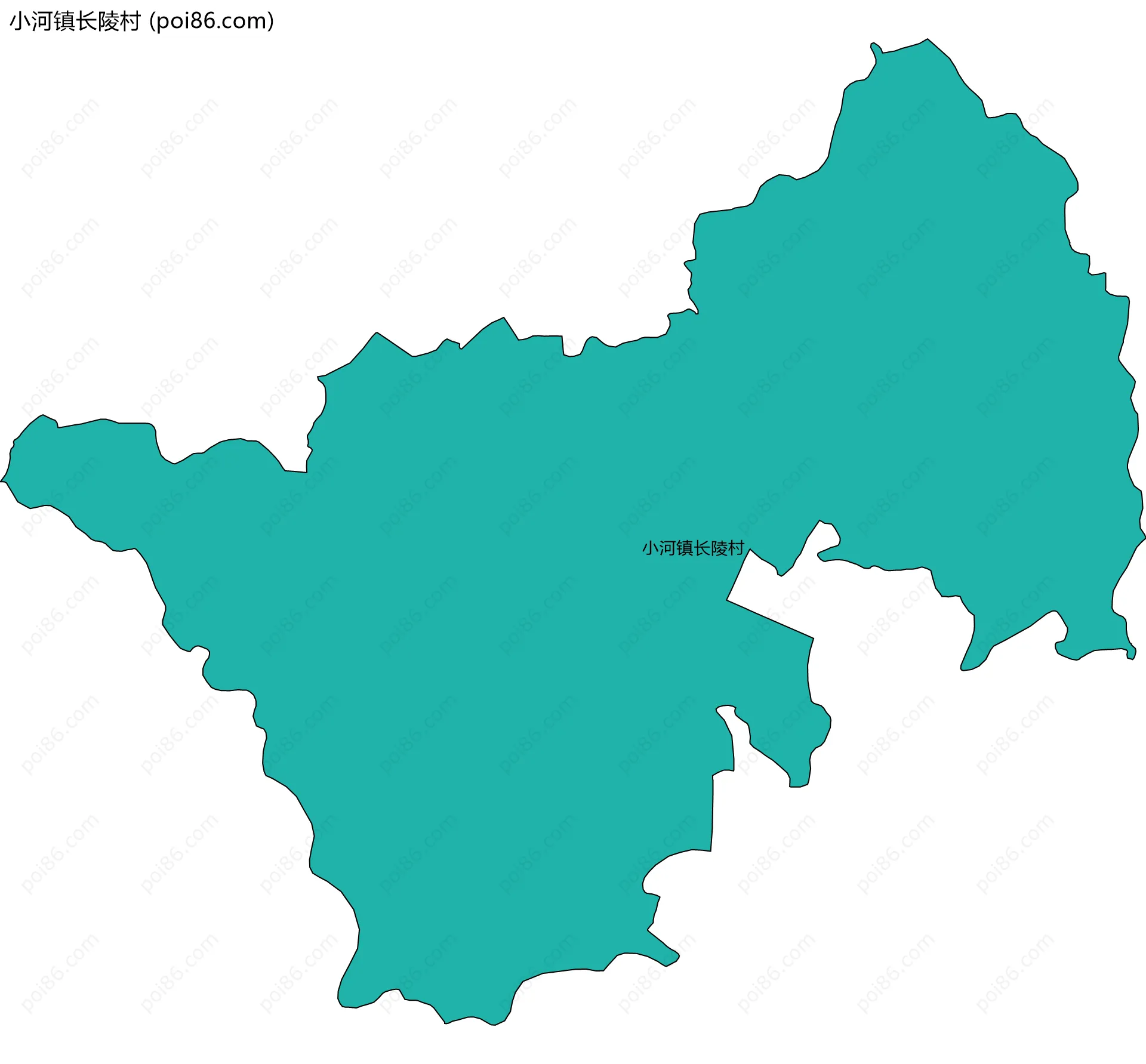 小河镇长陵村边界地图