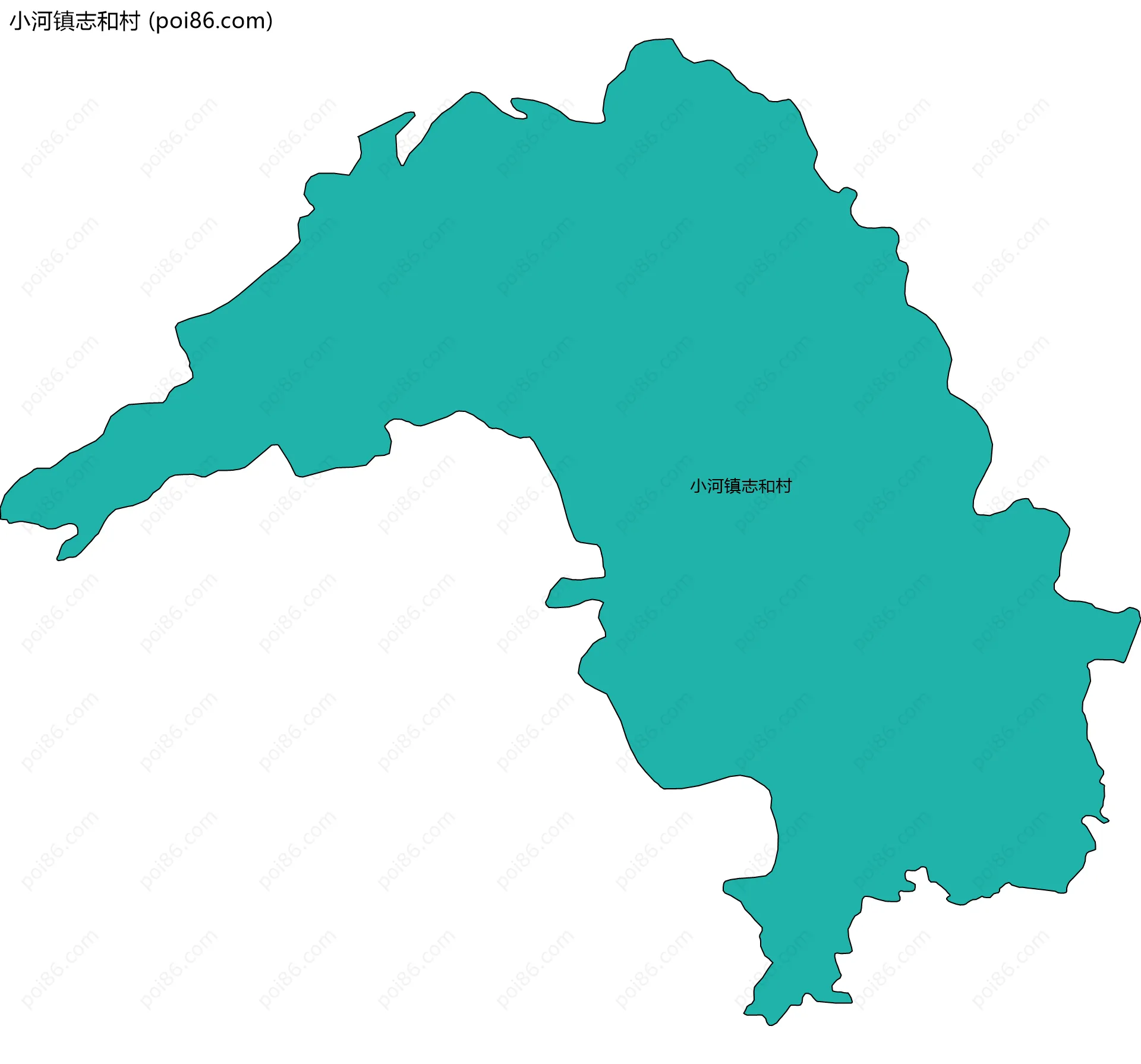 小河镇志和村边界地图