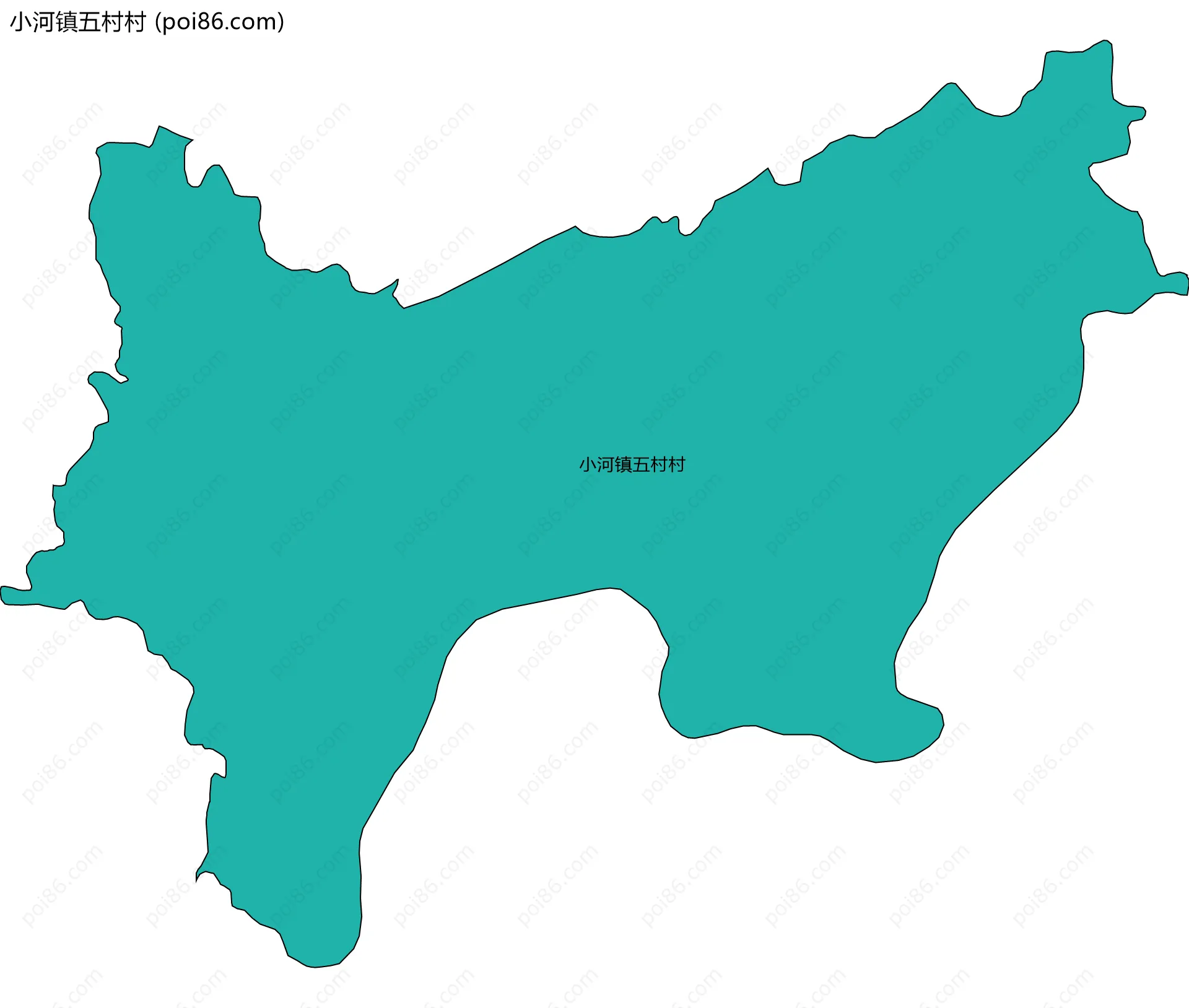 小河镇五村村边界地图