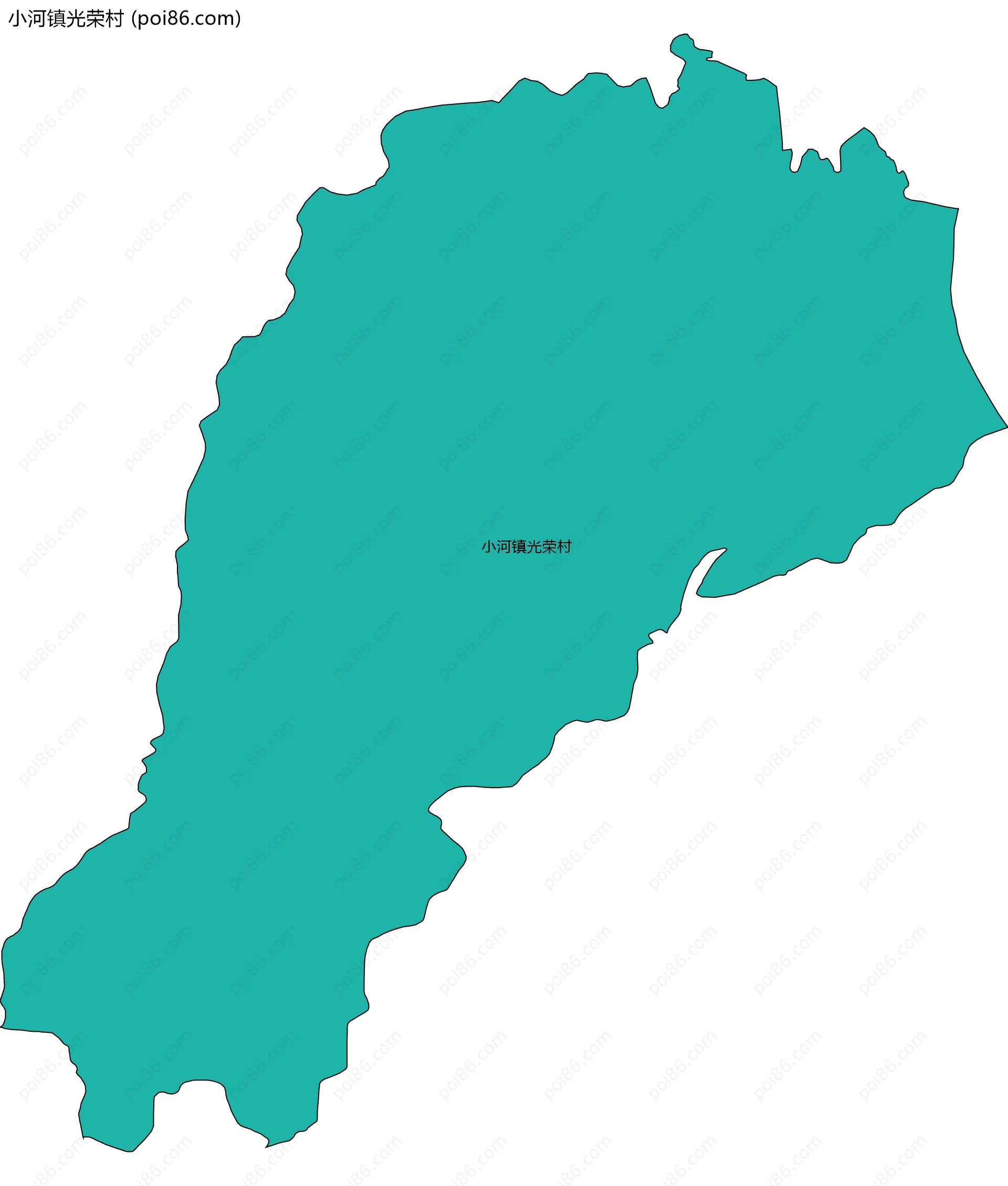 小河镇光荣村边界地图