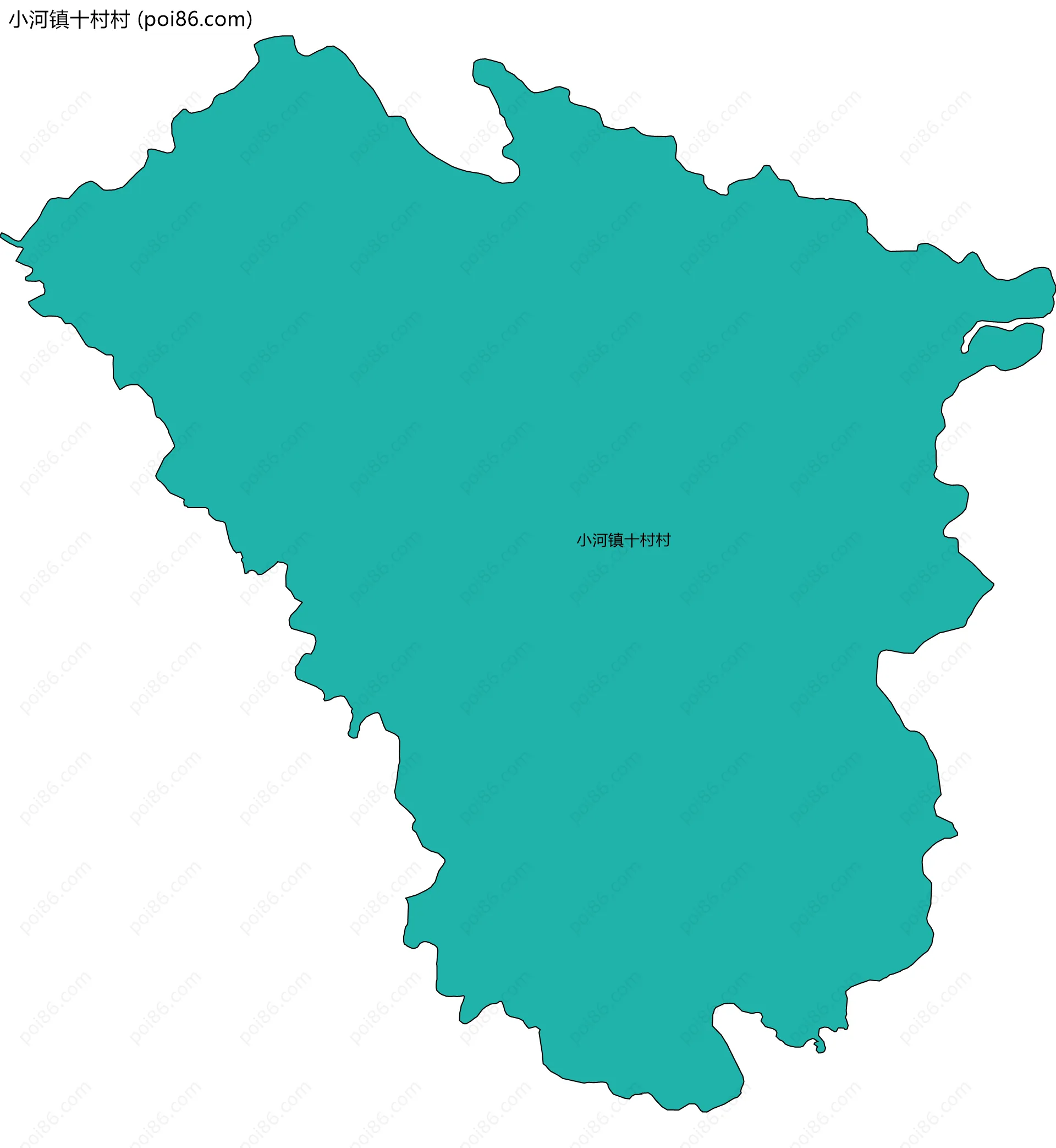 小河镇十村村边界地图