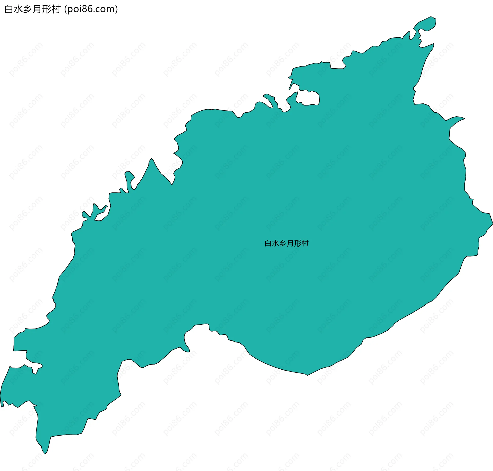 白水乡月形村边界地图