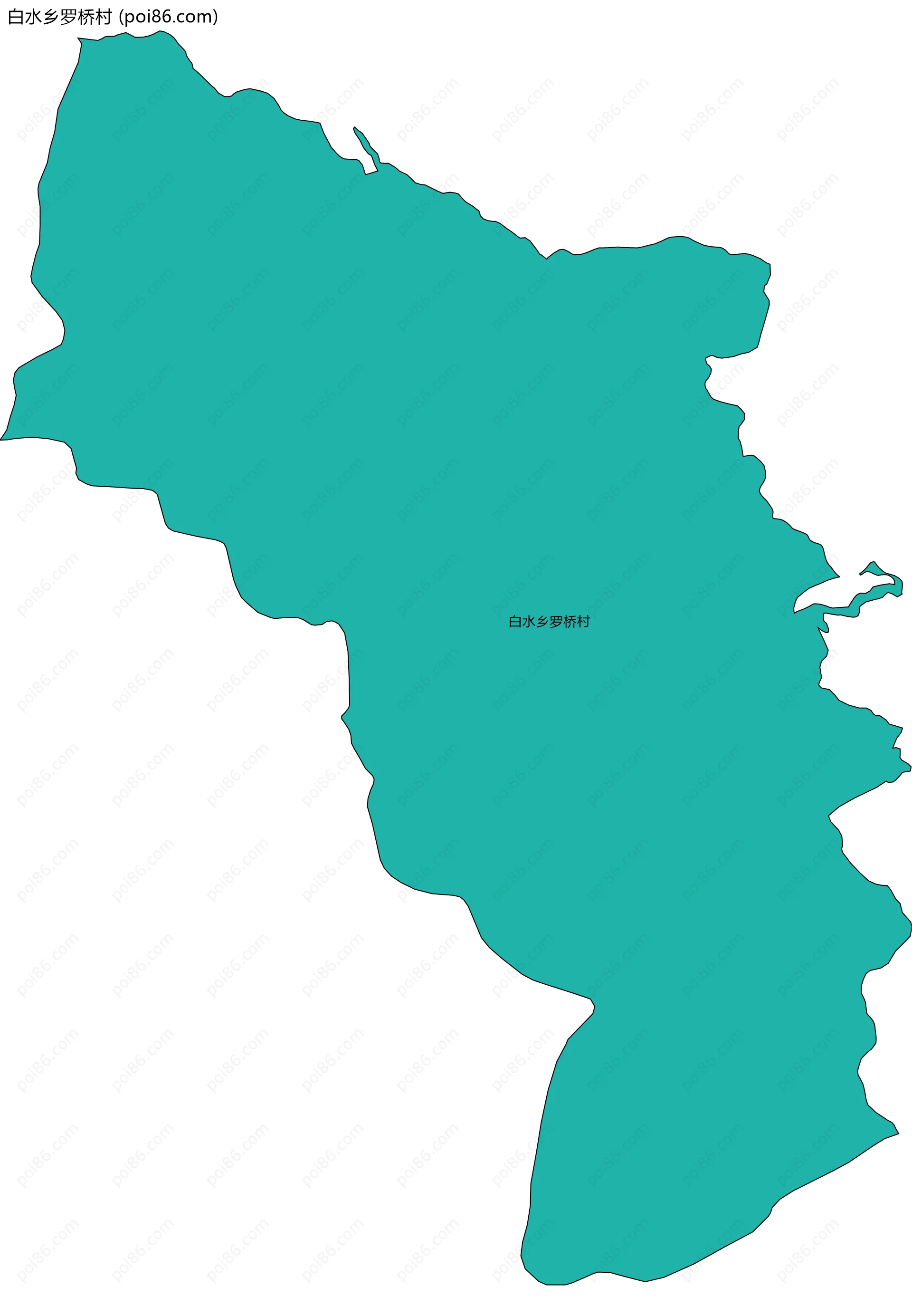 白水乡罗桥村边界地图