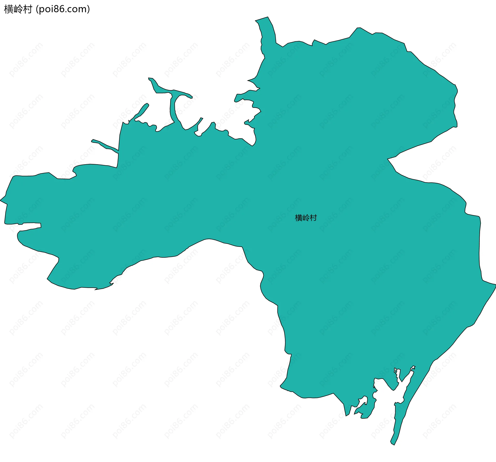 横岭村边界地图