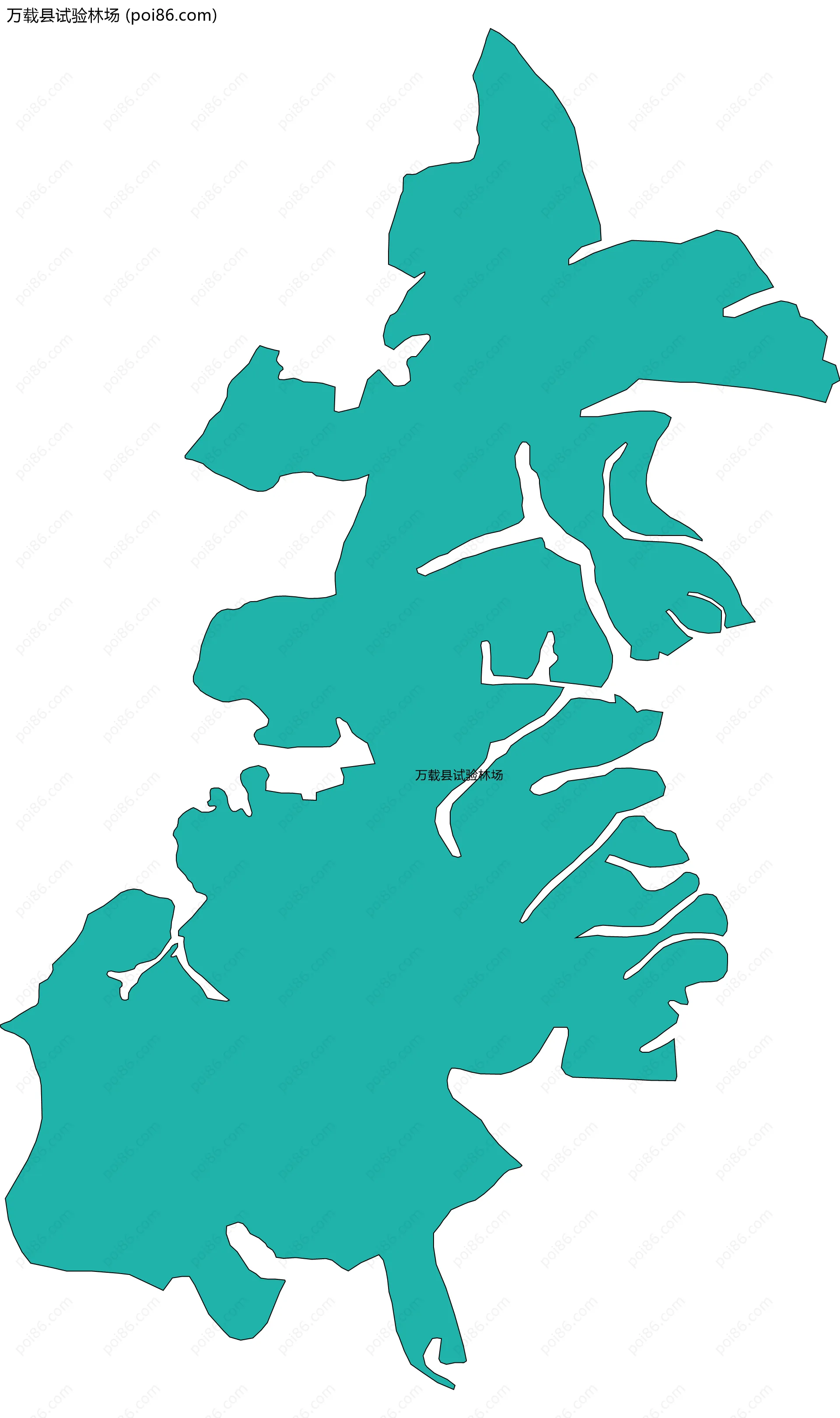 万载县试验林场边界地图(五级行政区划)