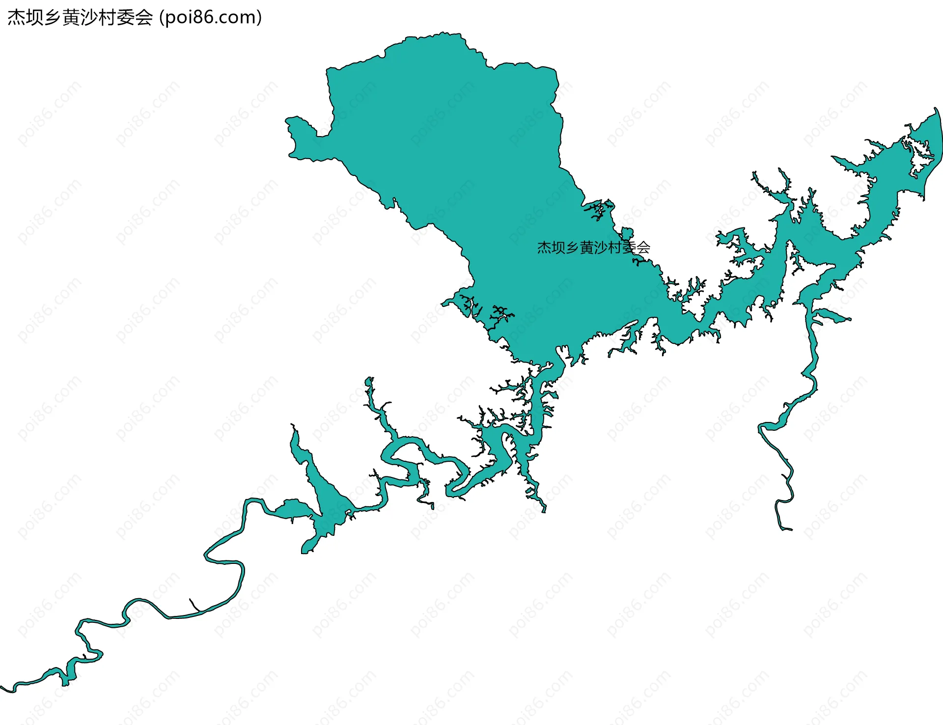 杰坝乡黄沙村委会边界地图