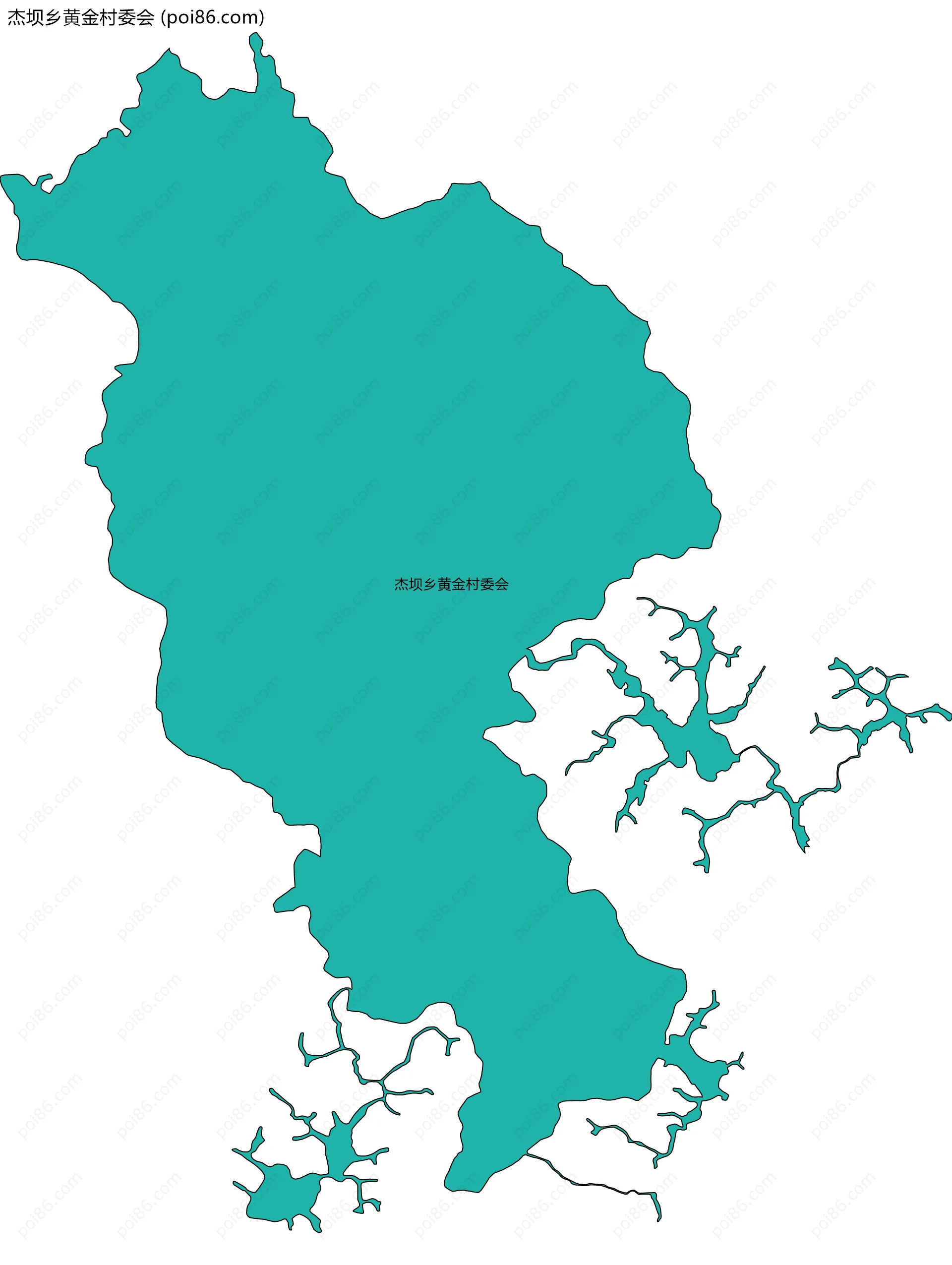 杰坝乡黄金村委会边界地图