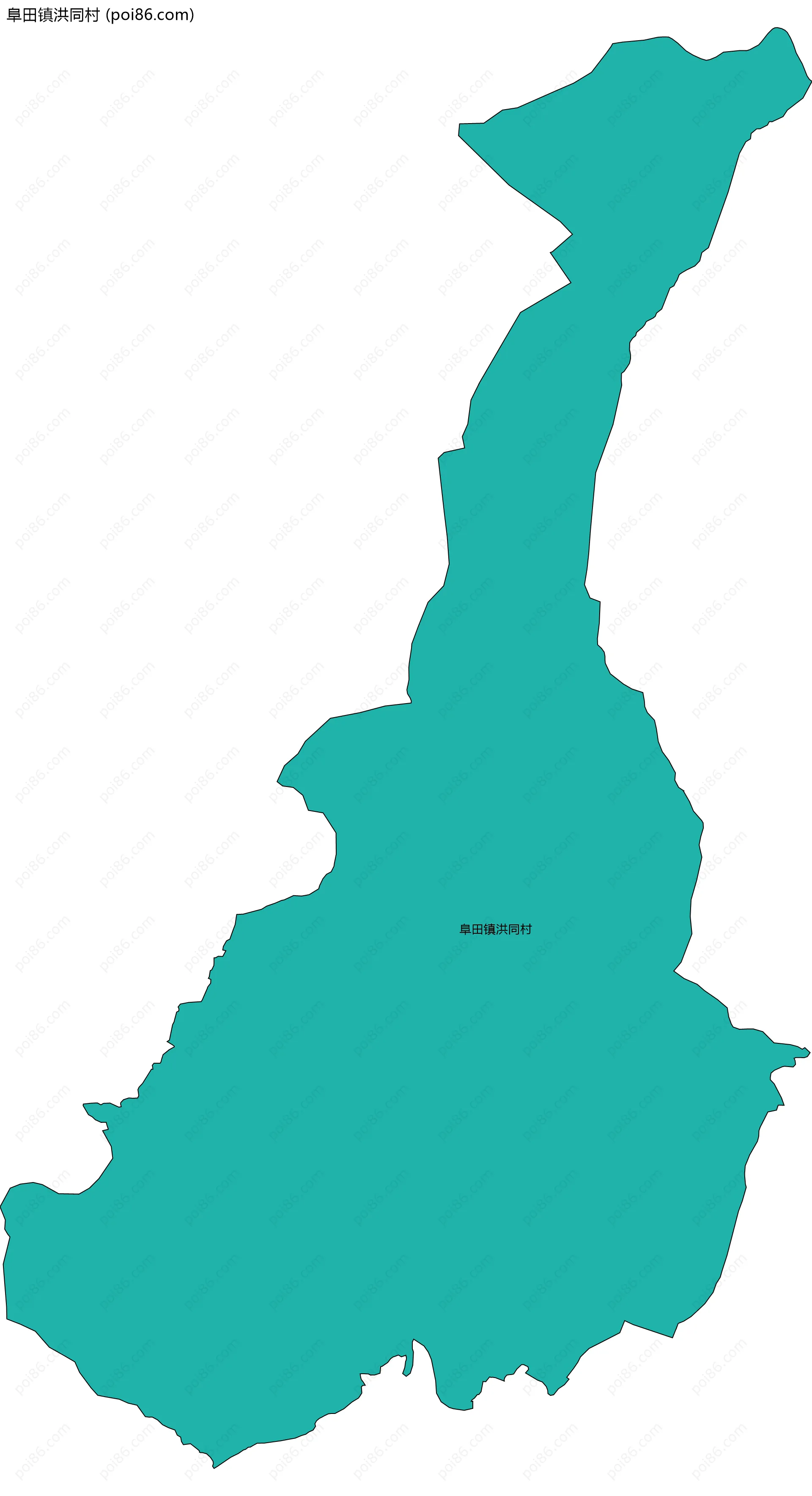阜田镇洪同村边界地图