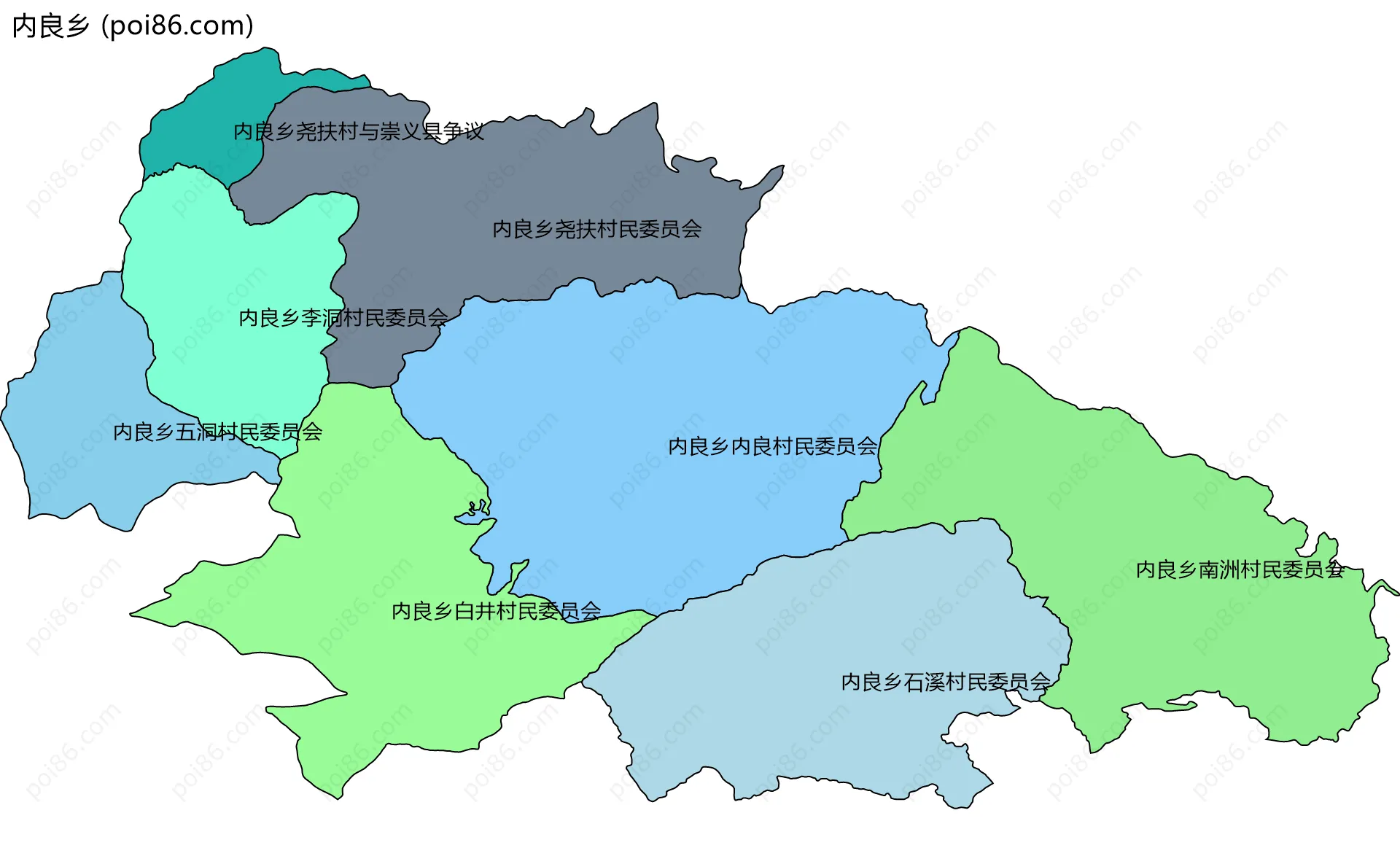 内良乡边界地图(五级行政区划)