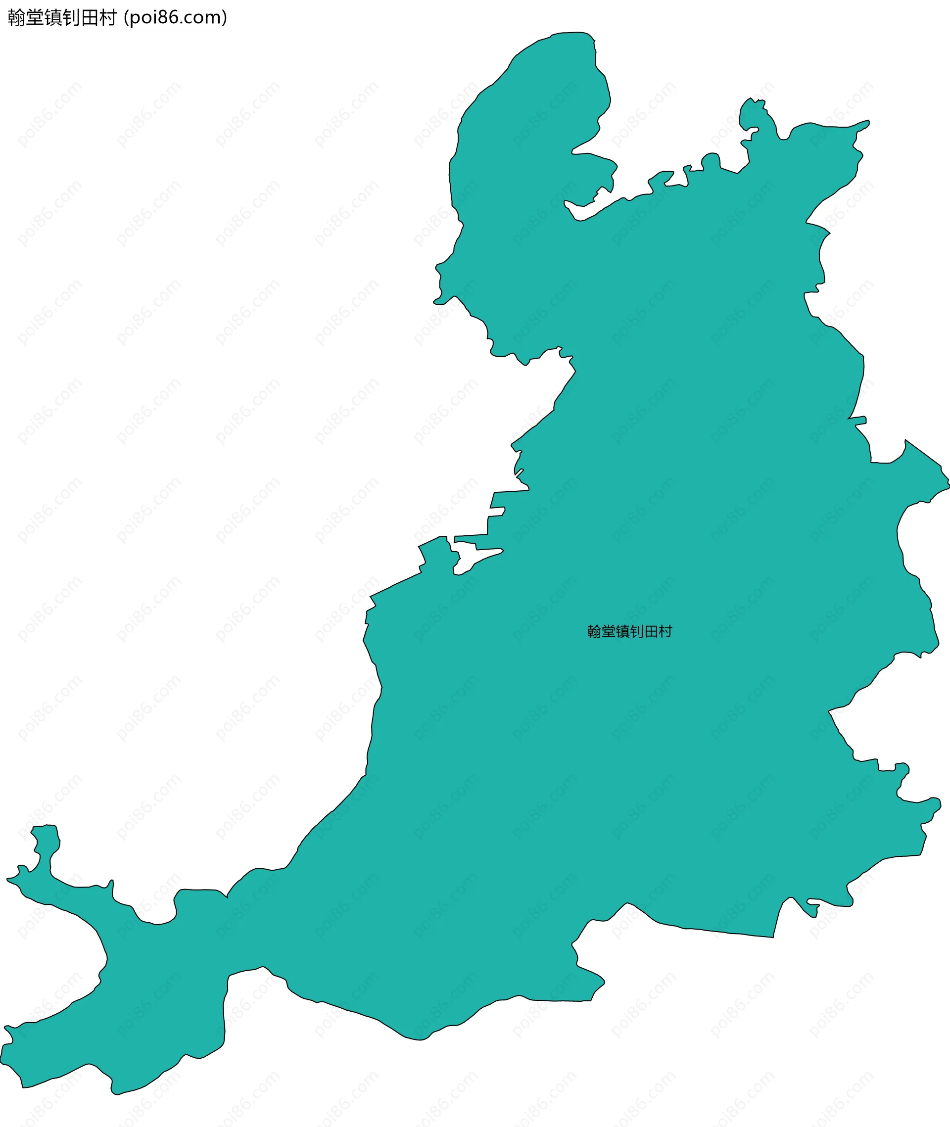 翰堂镇钊田村边界地图