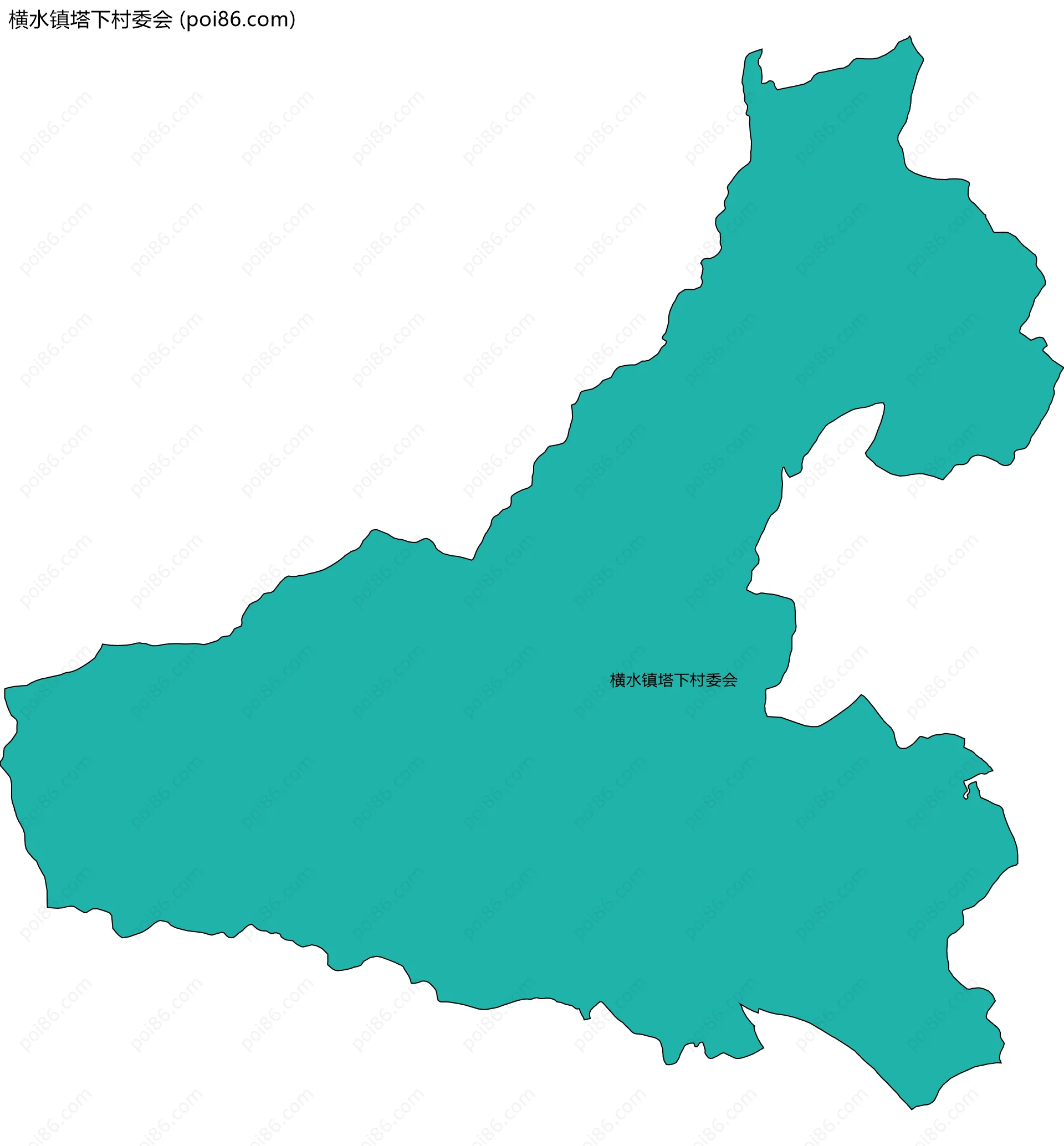 横水镇塔下村委会边界地图