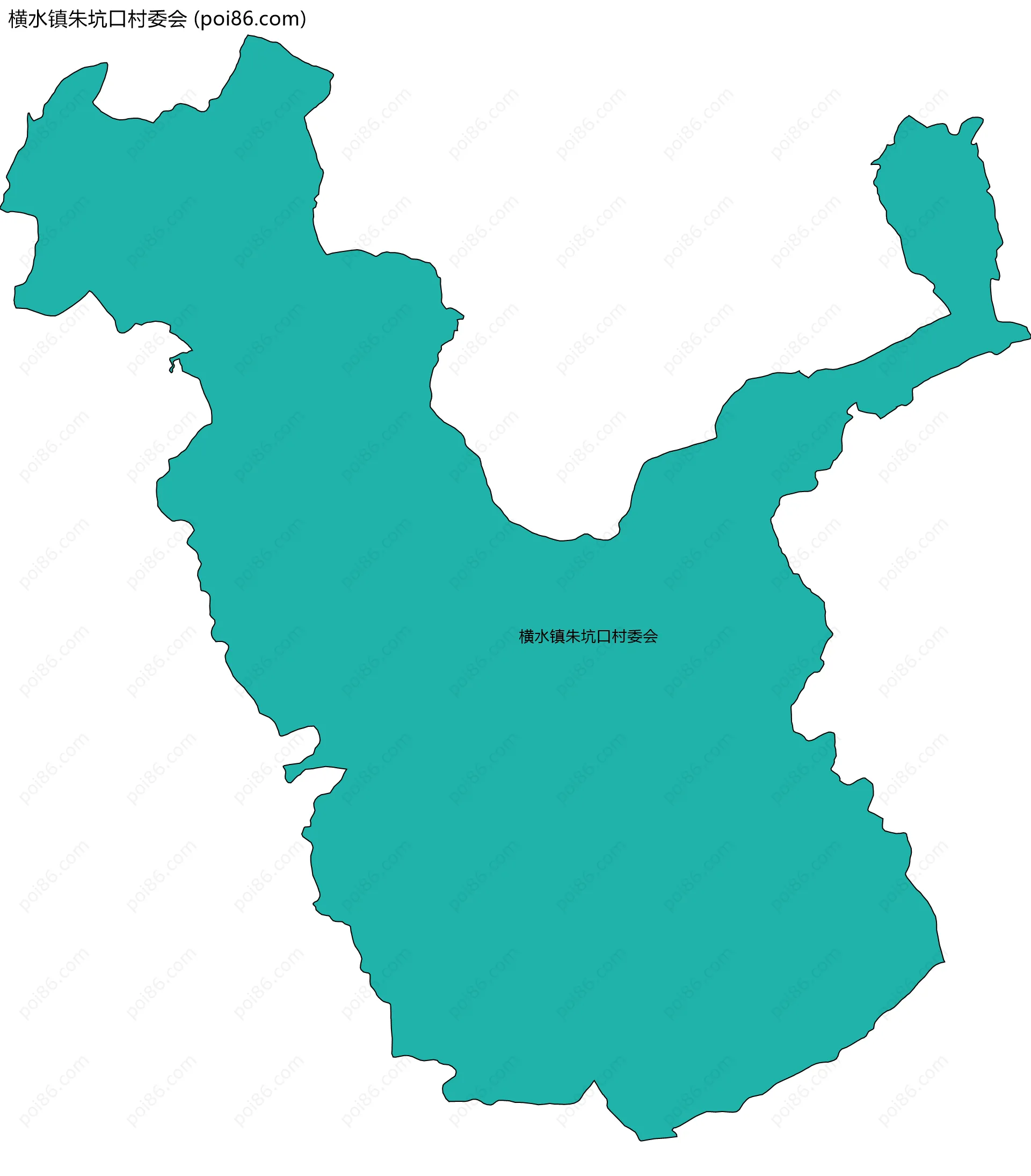 横水镇朱坑口村委会边界地图