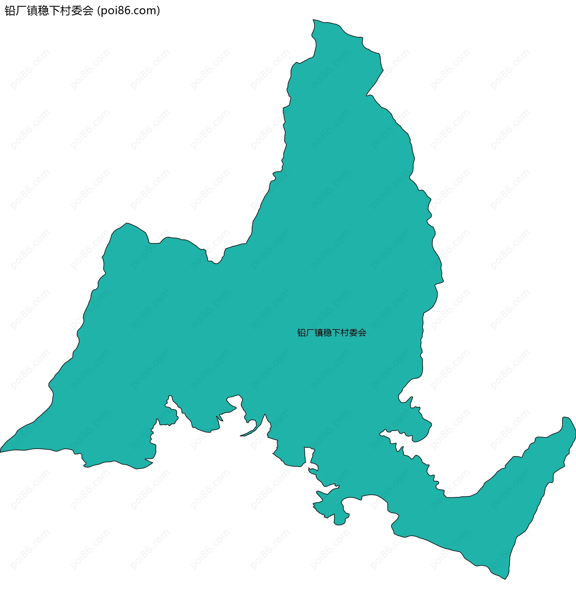 铅厂镇稳下村委会边界地图