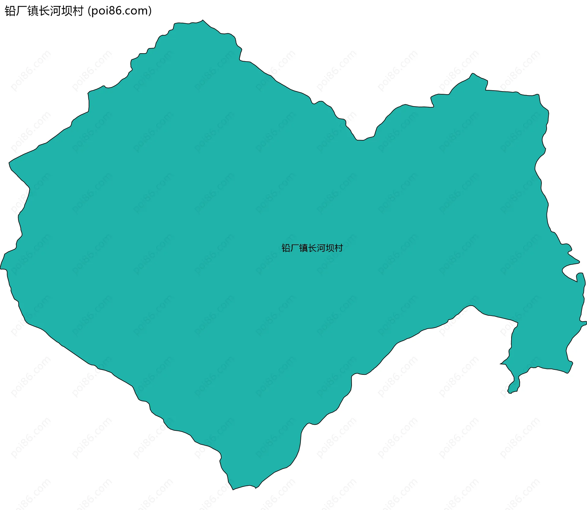 铅厂镇长河坝村边界地图