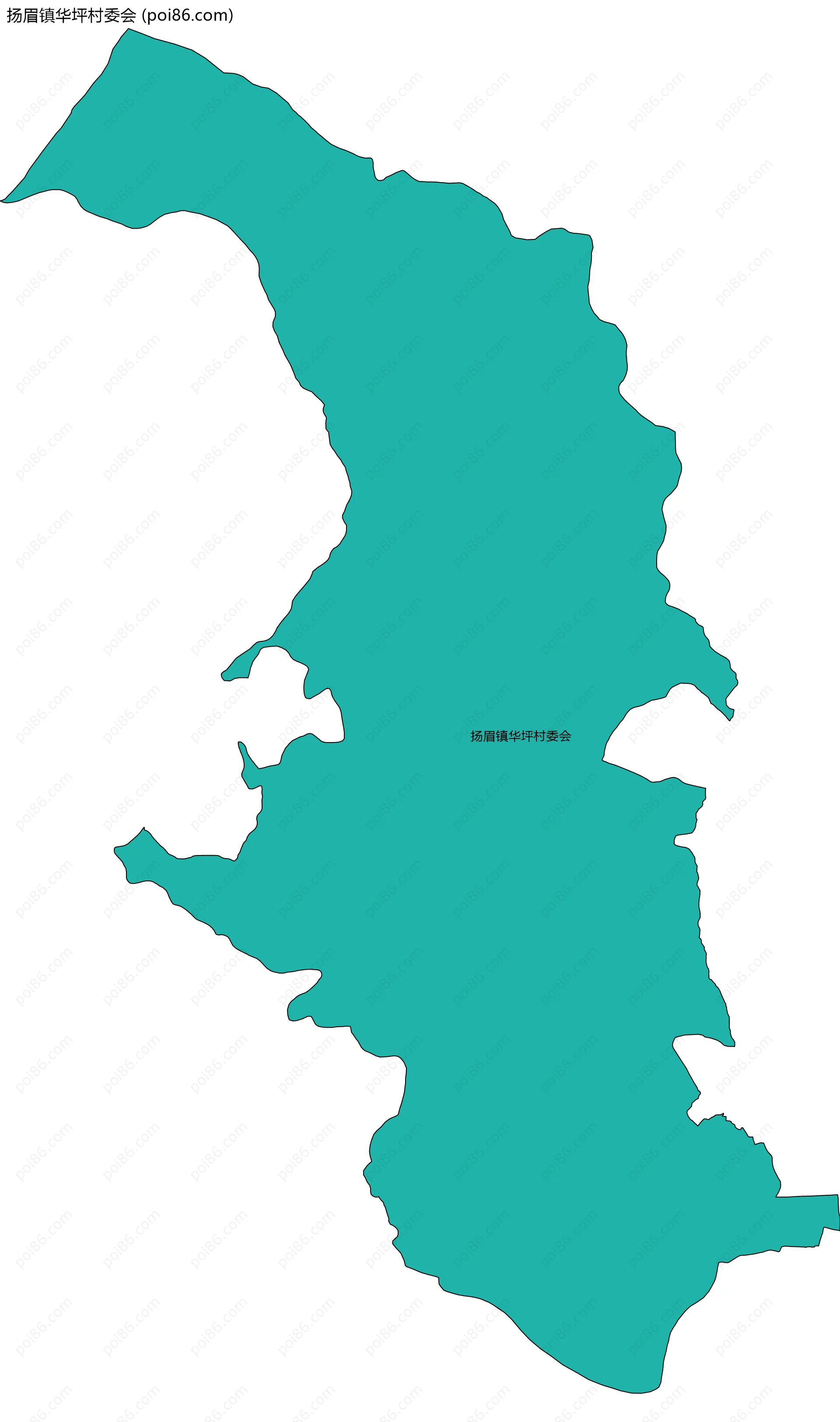 扬眉镇华坪村委会边界地图