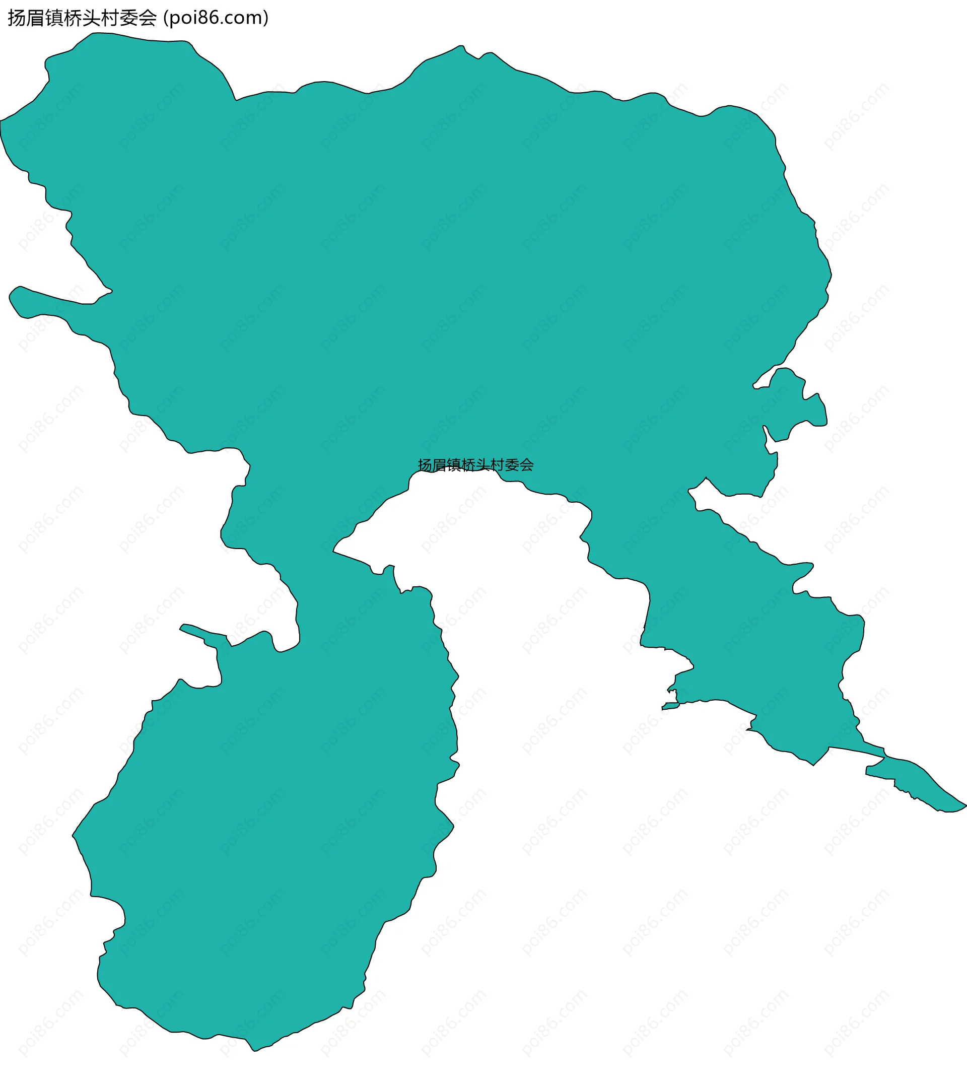 扬眉镇桥头村委会边界地图