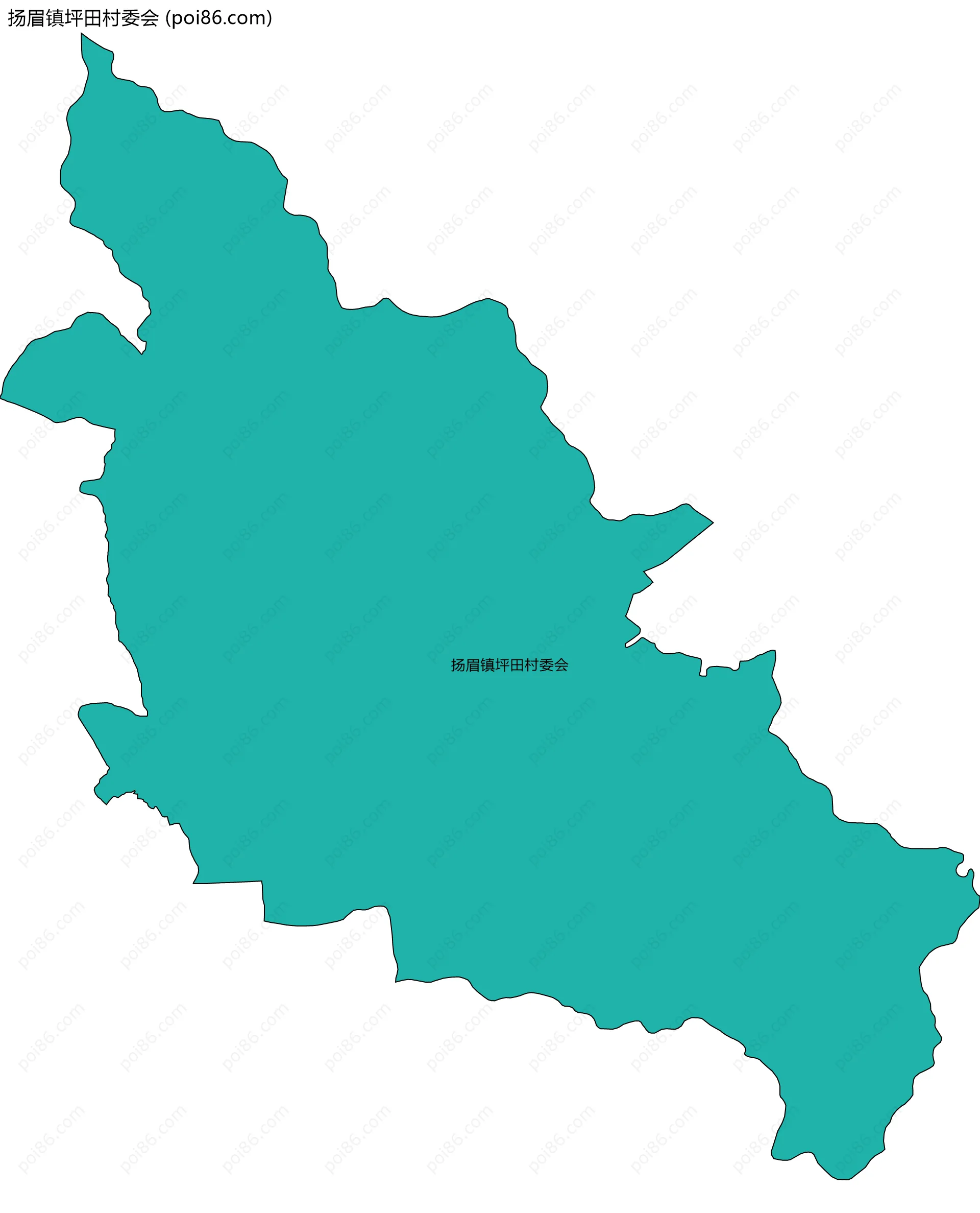扬眉镇坪田村委会边界地图