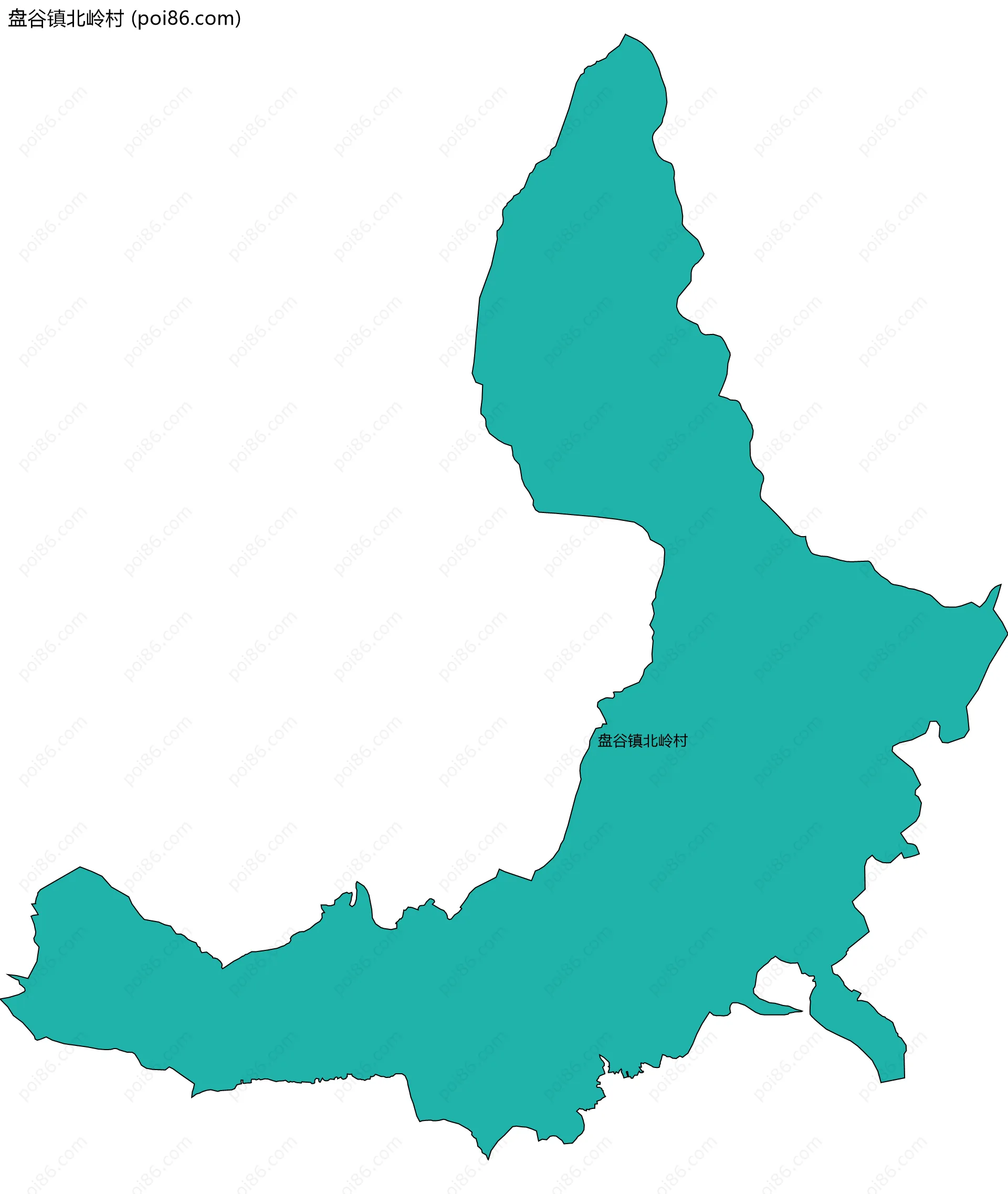 盘谷镇北岭村边界地图