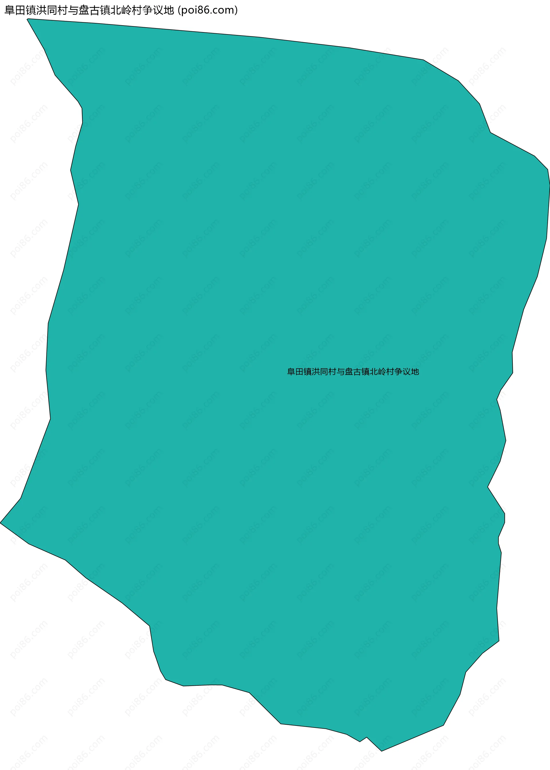 阜田镇洪同村与盘古镇北岭村争议地边界地图