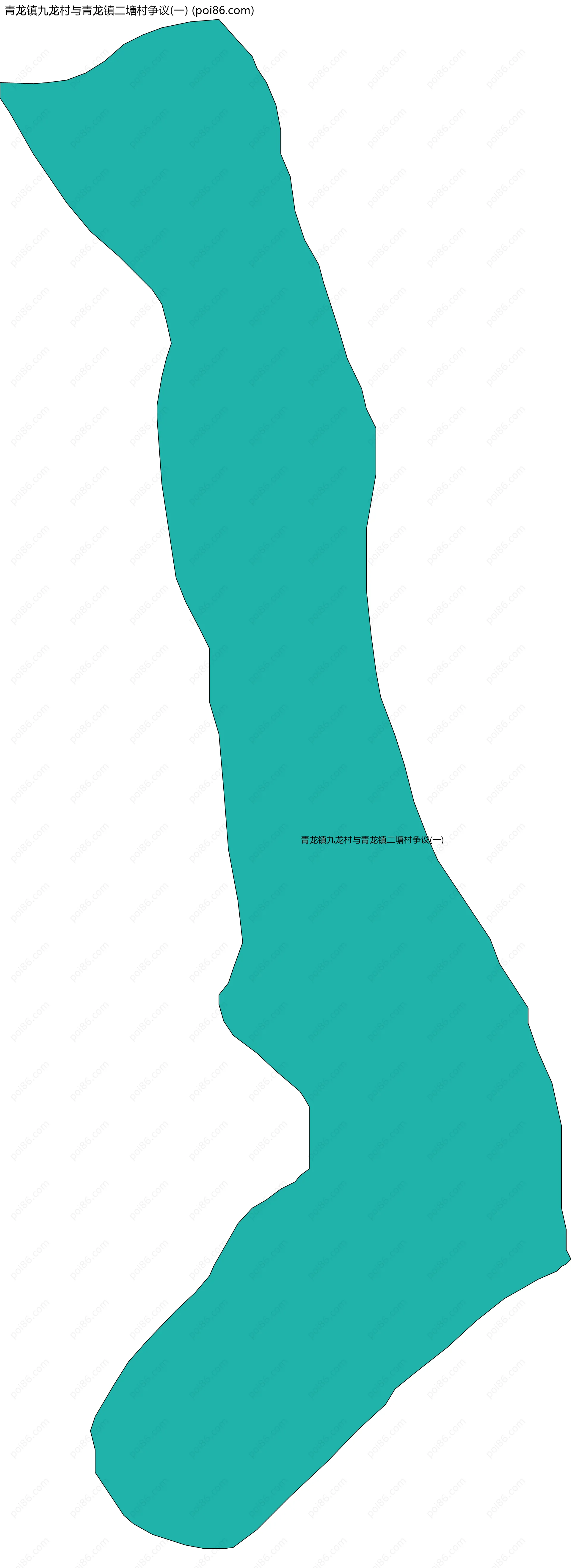 青龙镇九龙村与青龙镇二塘村争议(一)边界地图
