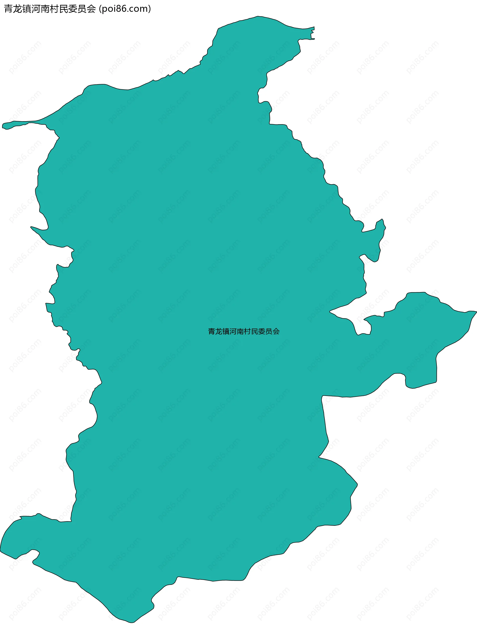 青龙镇河南村民委员会边界地图