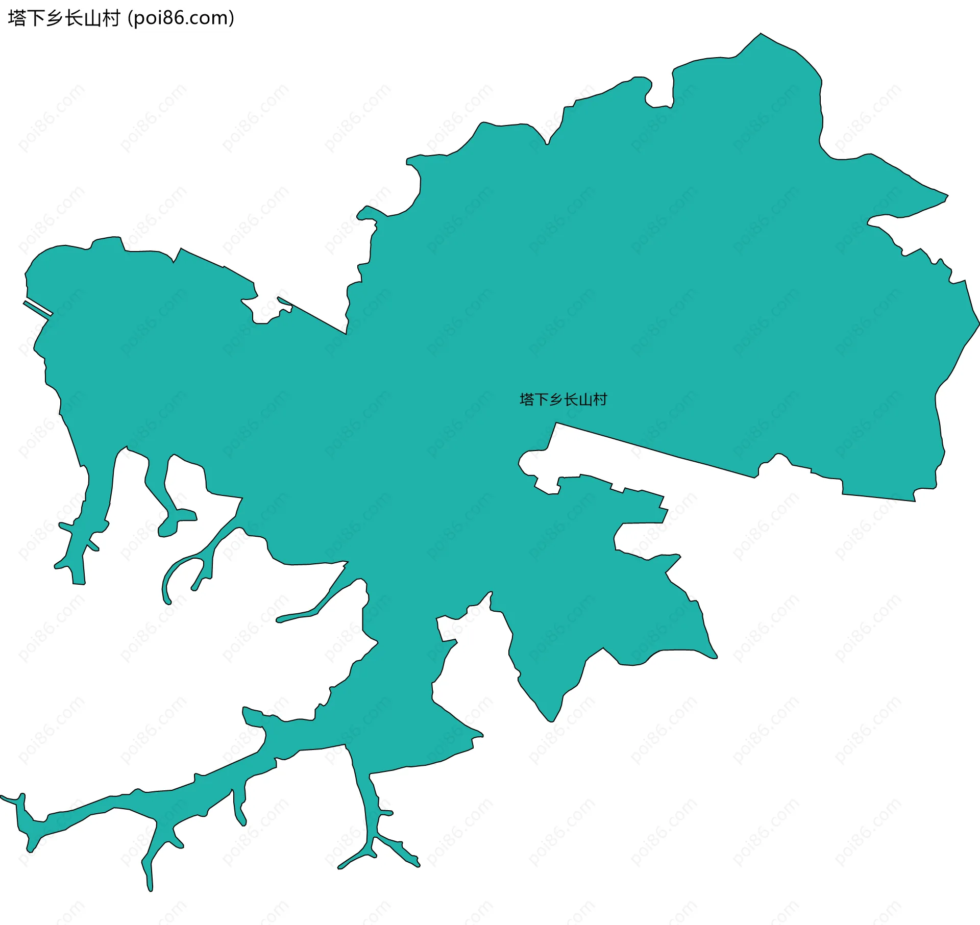 塔下乡长山村边界地图