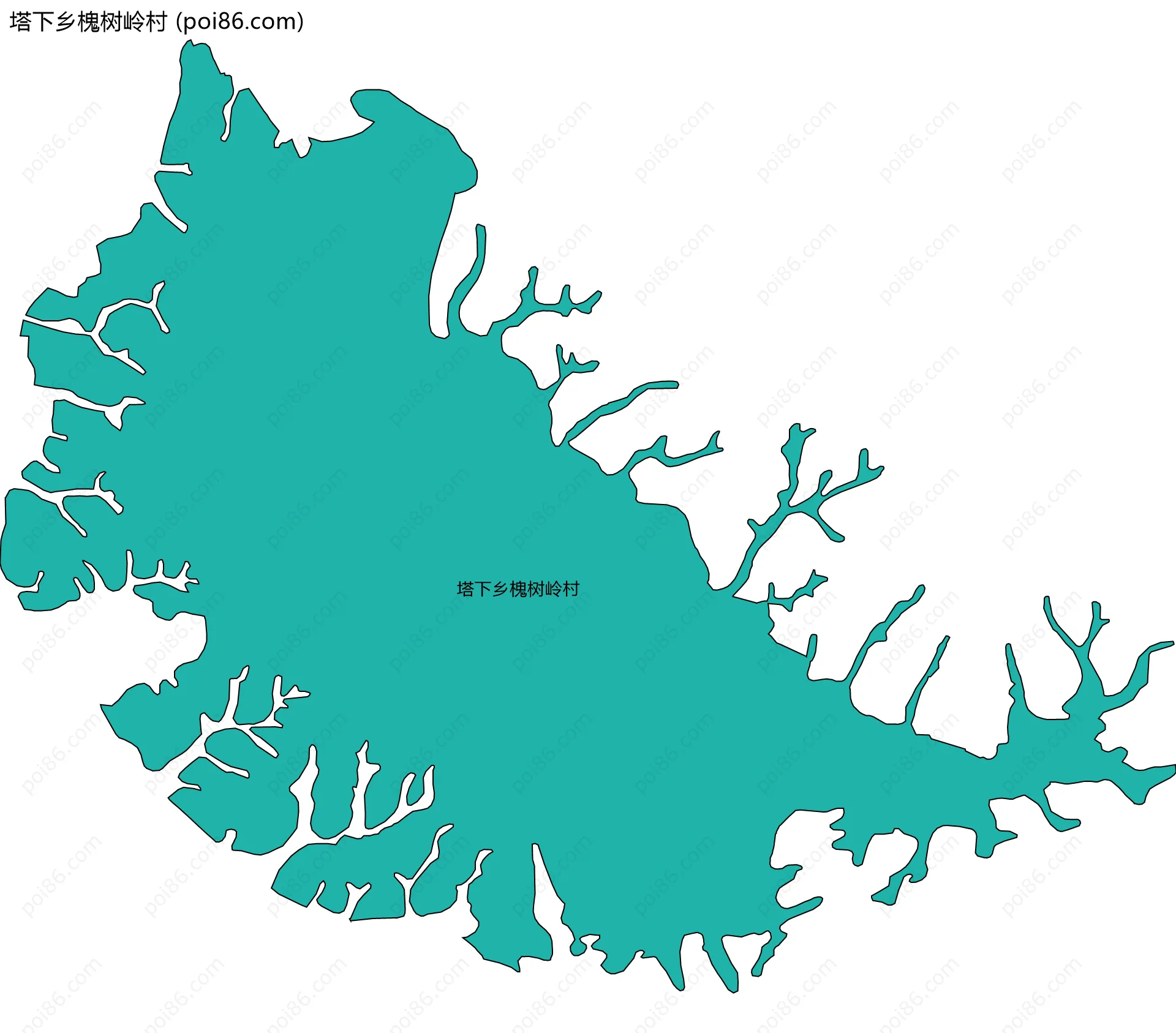 塔下乡槐树岭村边界地图