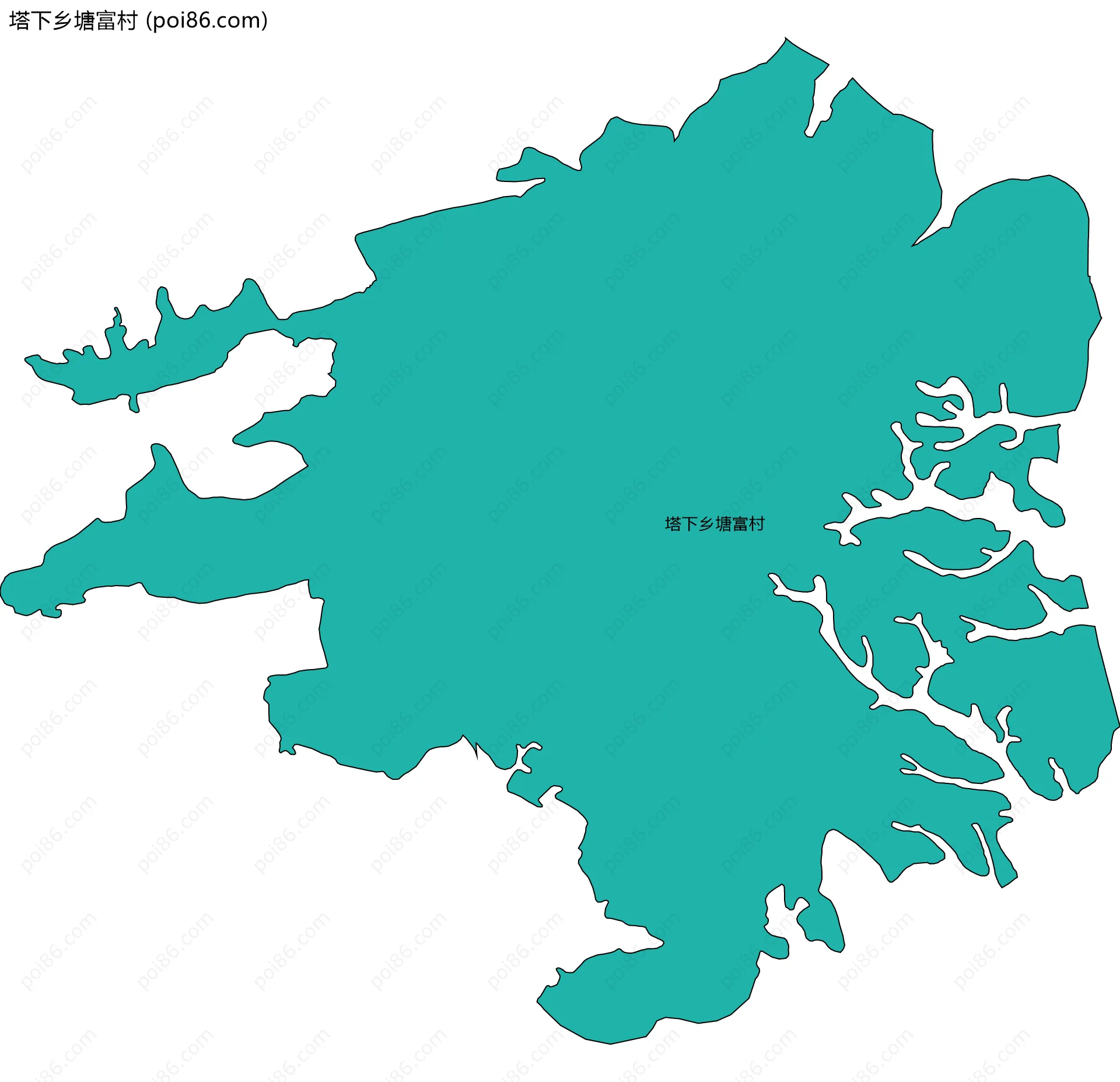 塔下乡塘富村边界地图