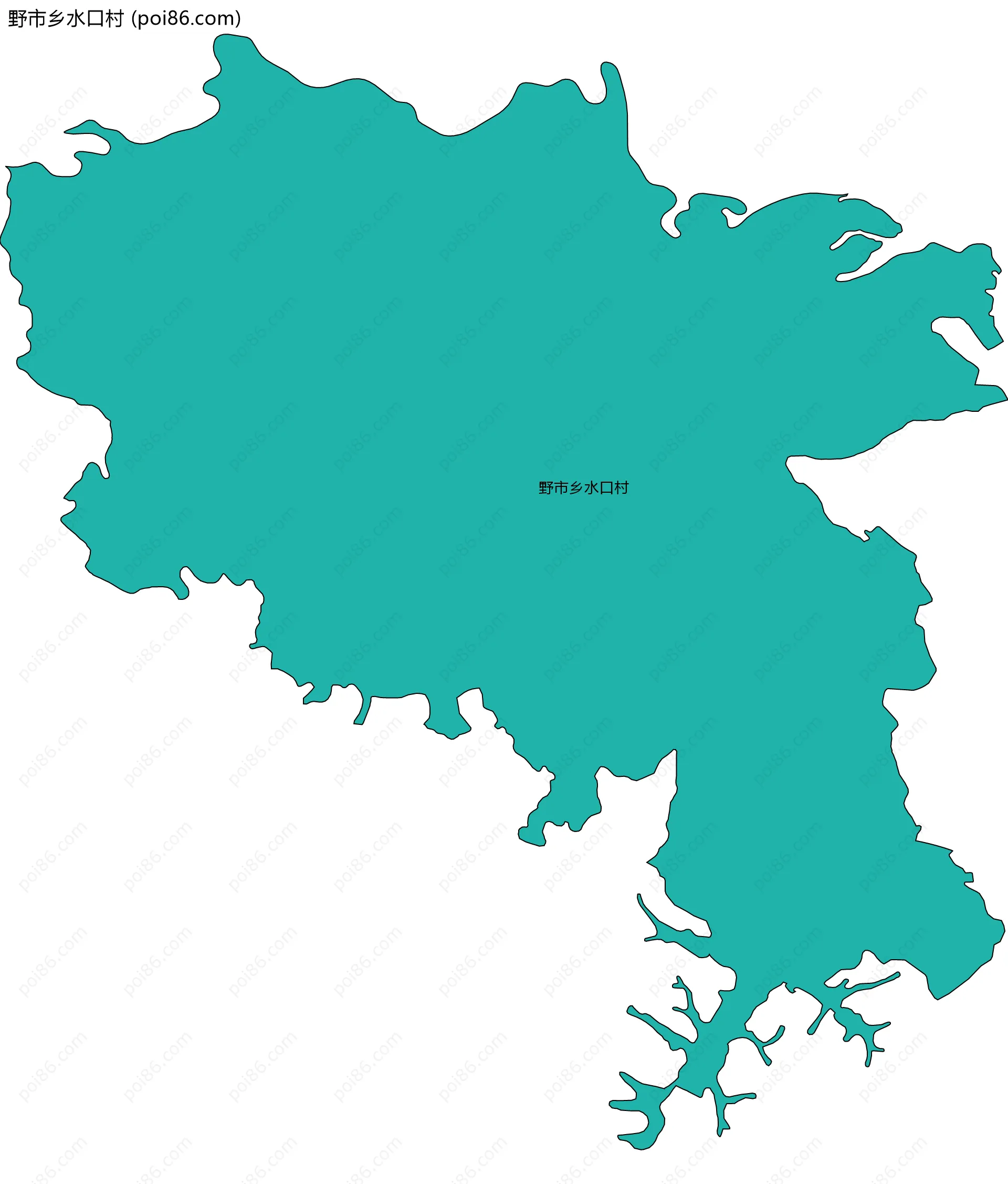 野市乡水口村边界地图