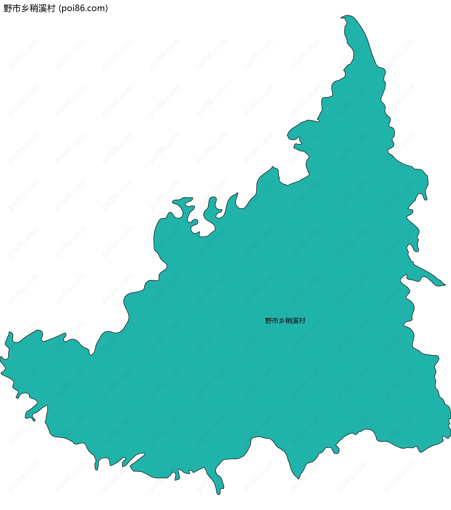 野市乡稍溪村边界地图