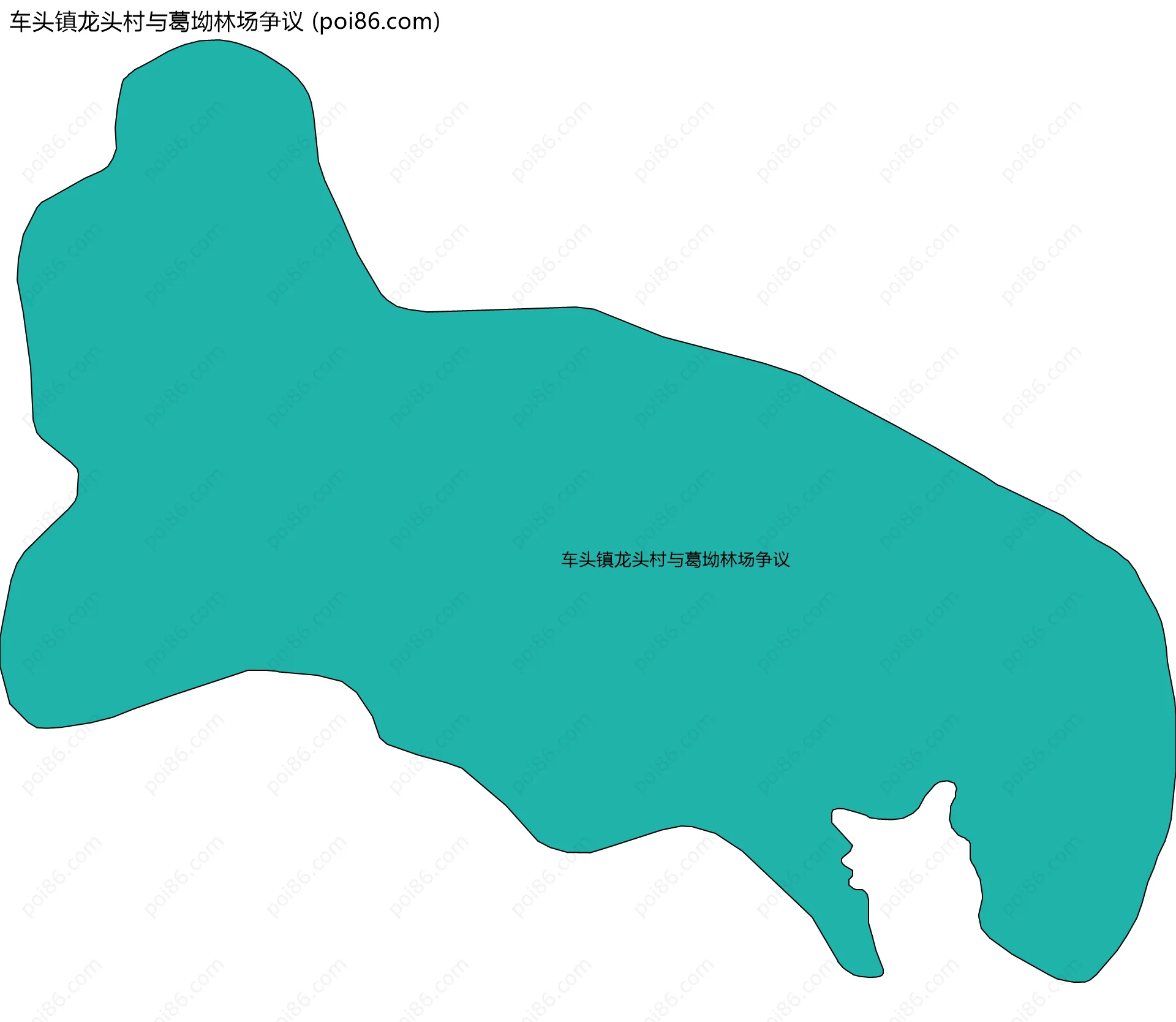 车头镇龙头村与葛坳林场争议边界地图