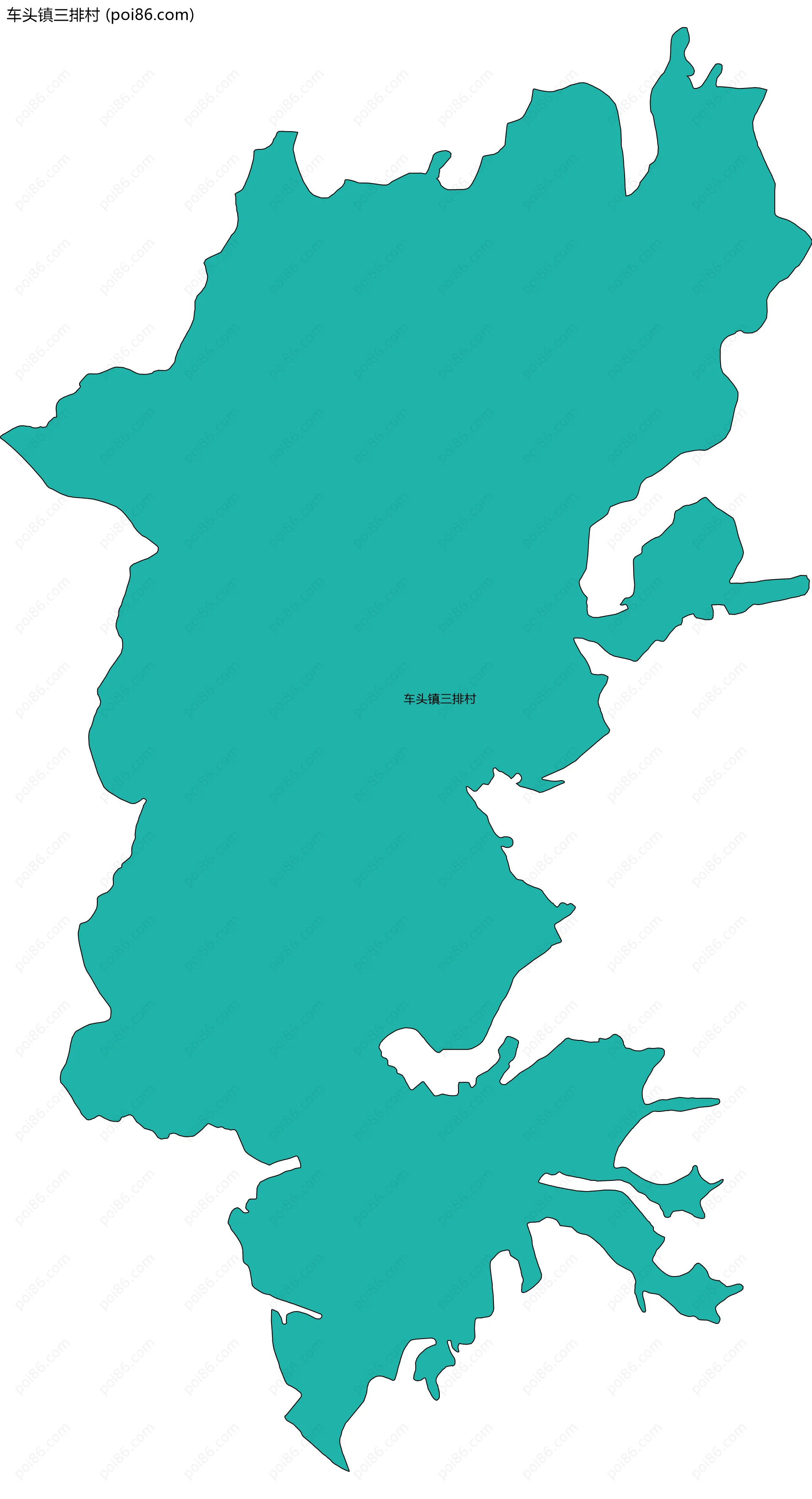 车头镇三排村边界地图