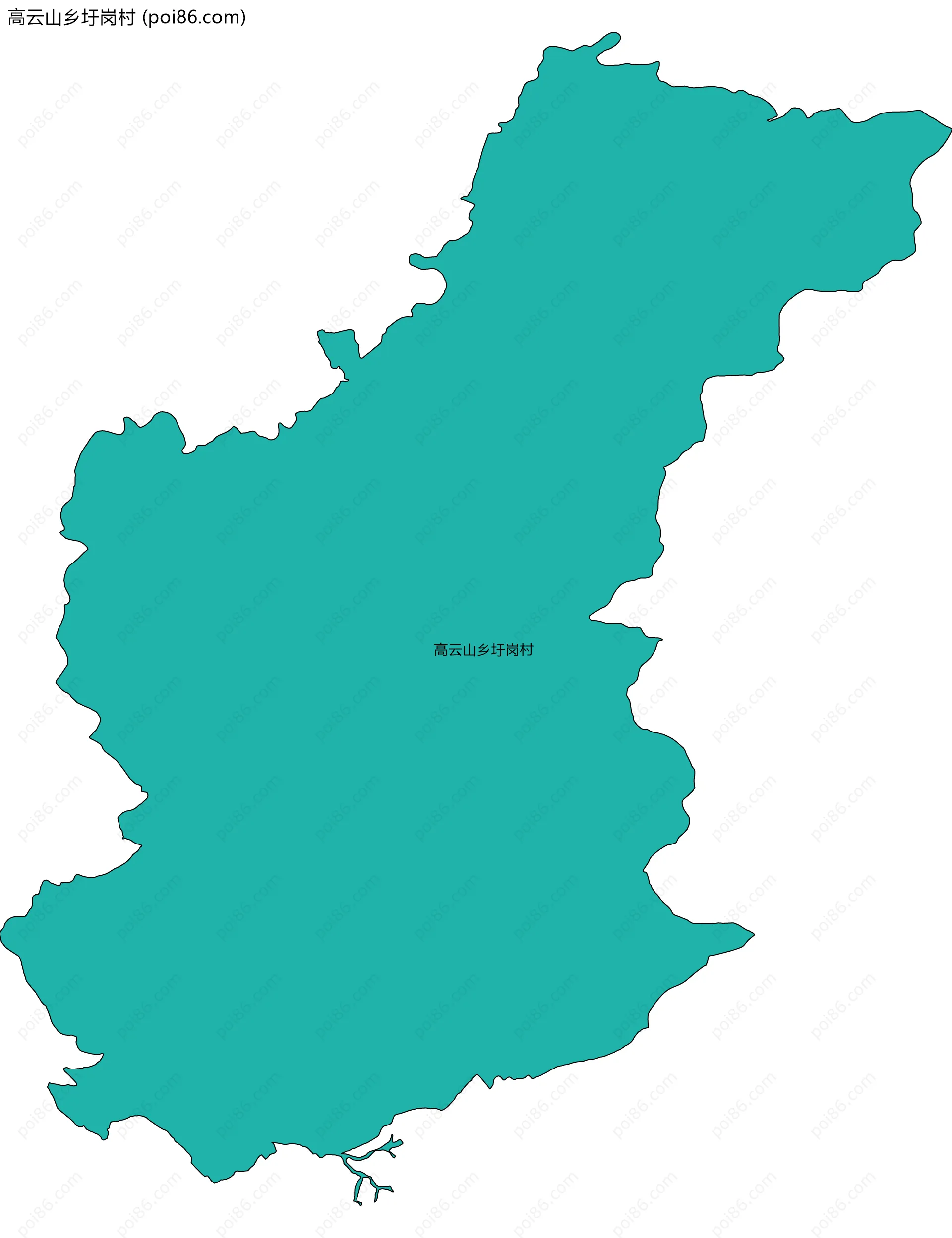 高云山乡圩岗村边界地图