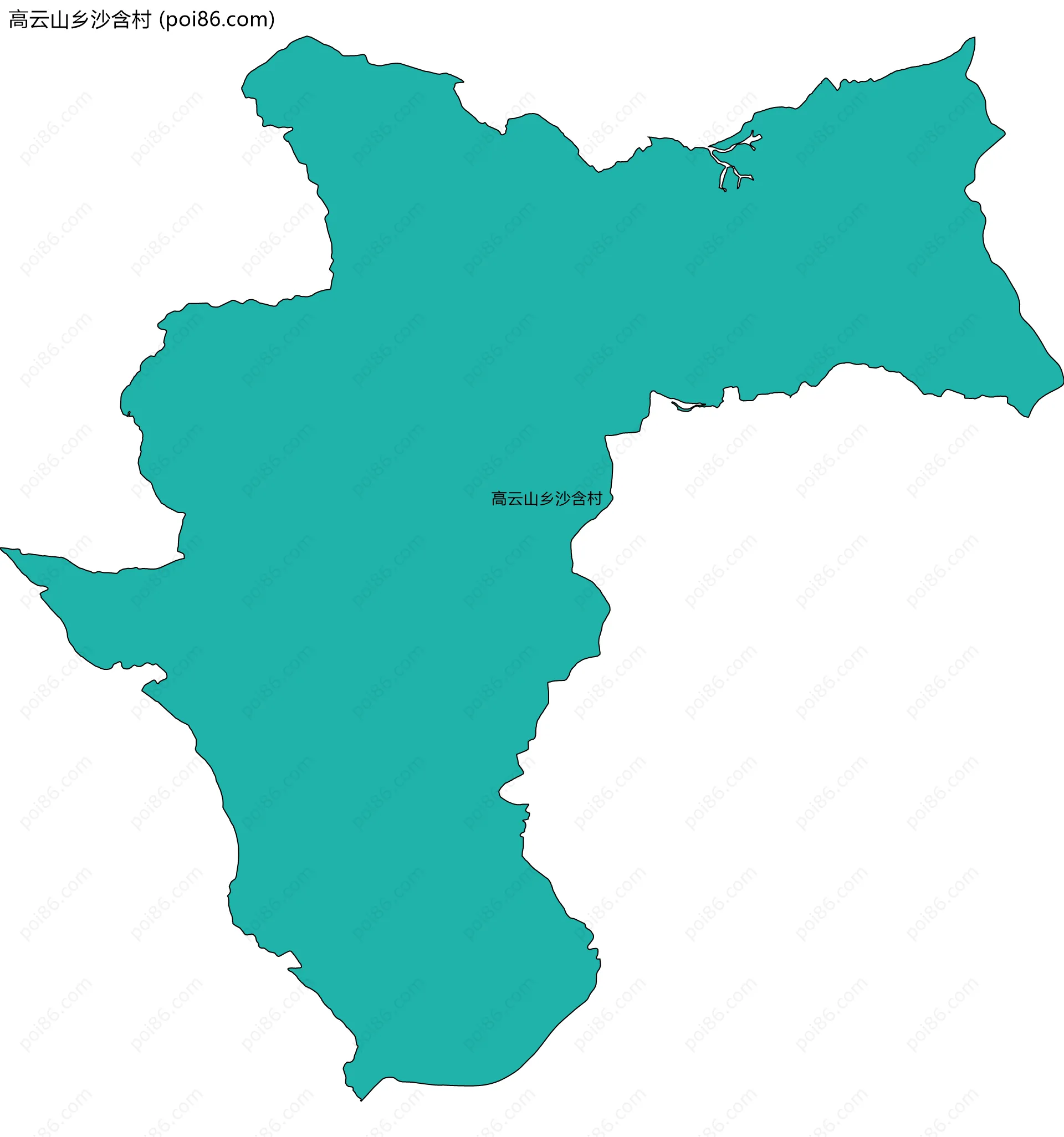 高云山乡沙含村边界地图