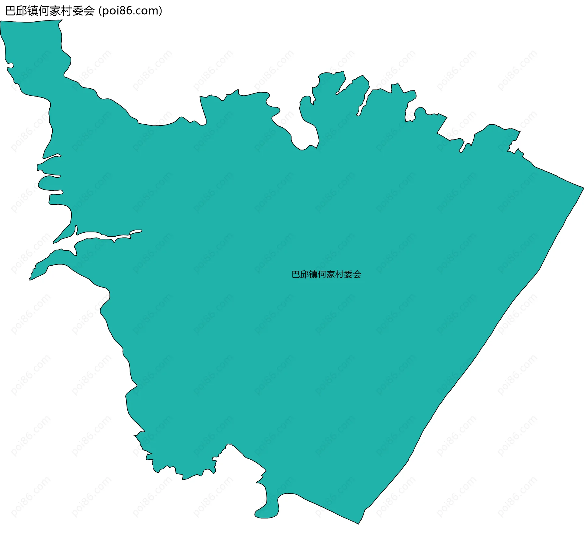 巴邱镇何家村委会边界地图