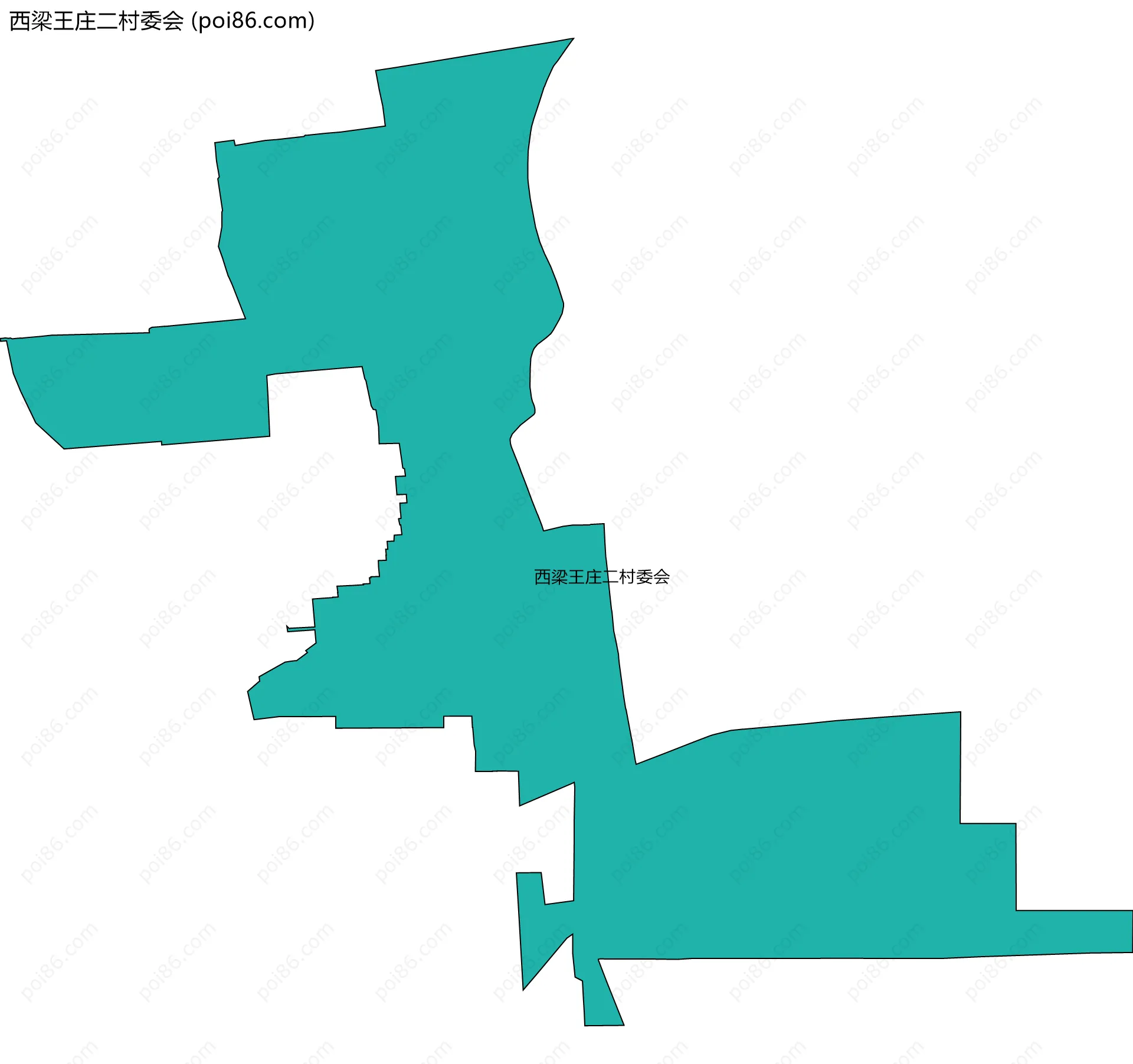 西梁王庄二村委会边界地图