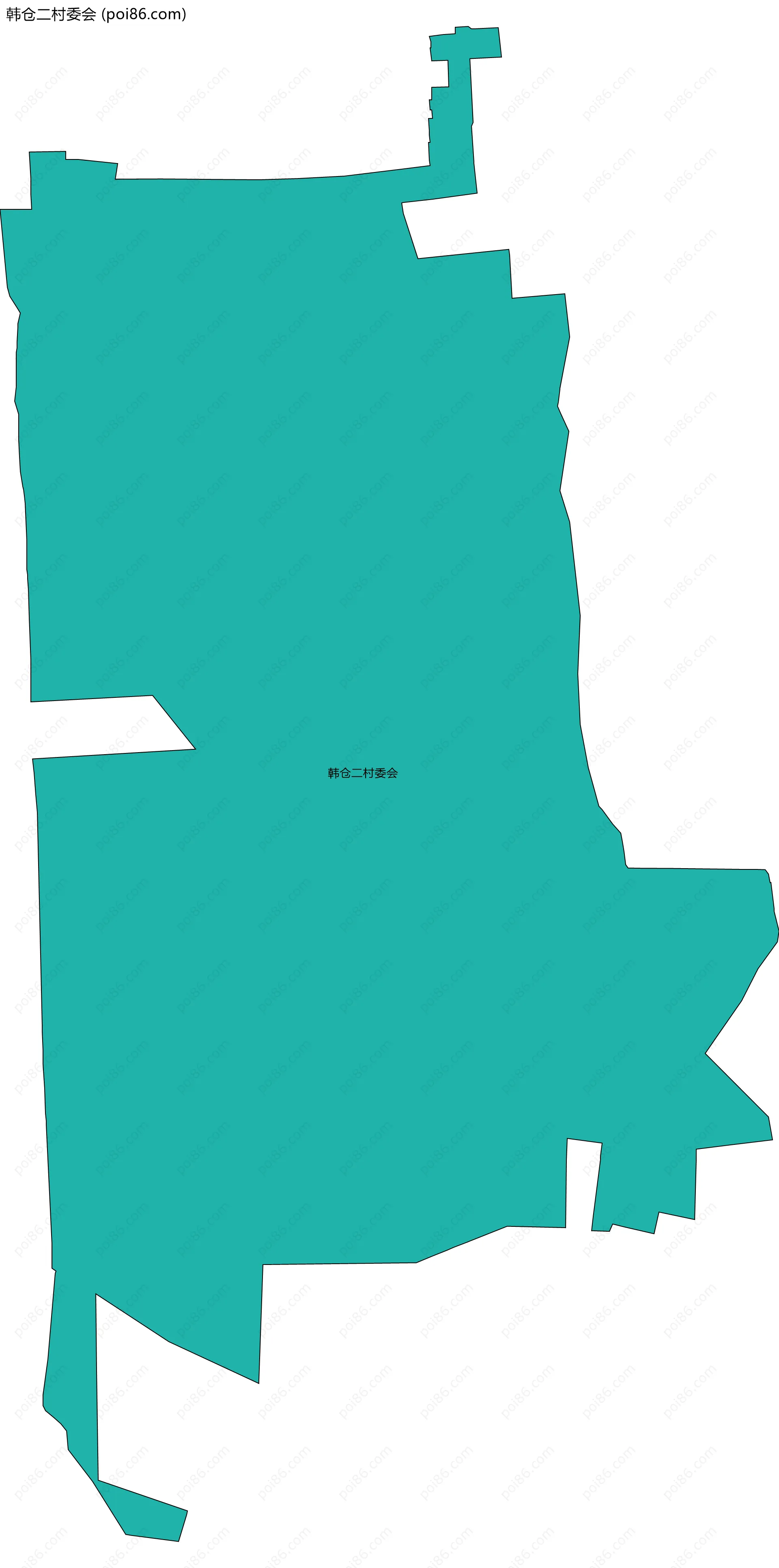 韩仓二村委会边界地图