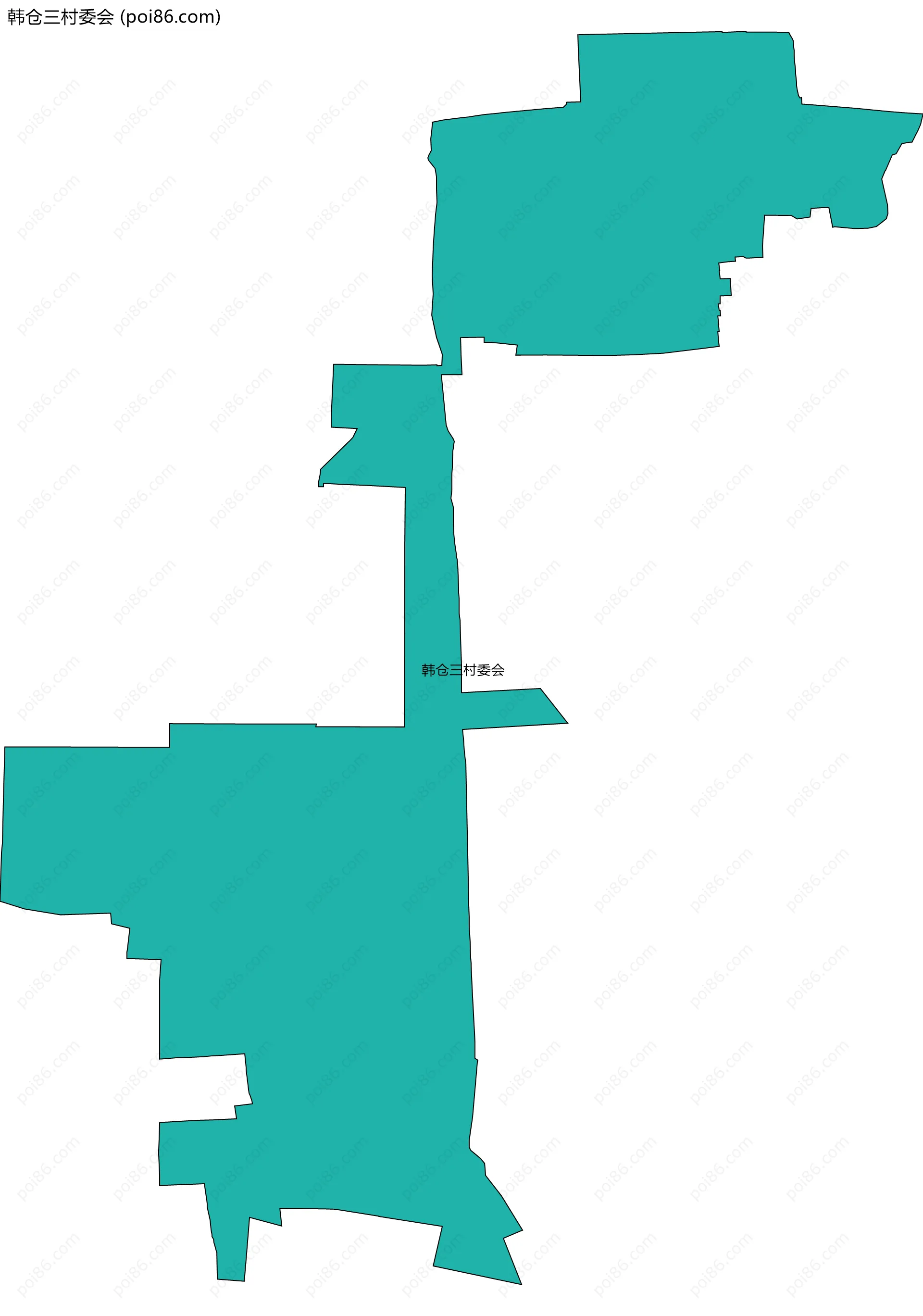 韩仓三村委会边界地图