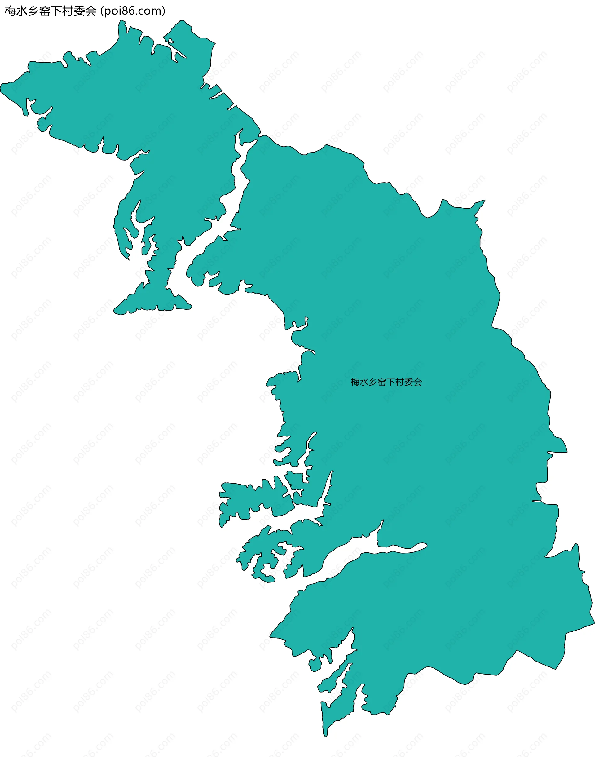 梅水乡窑下村委会边界地图