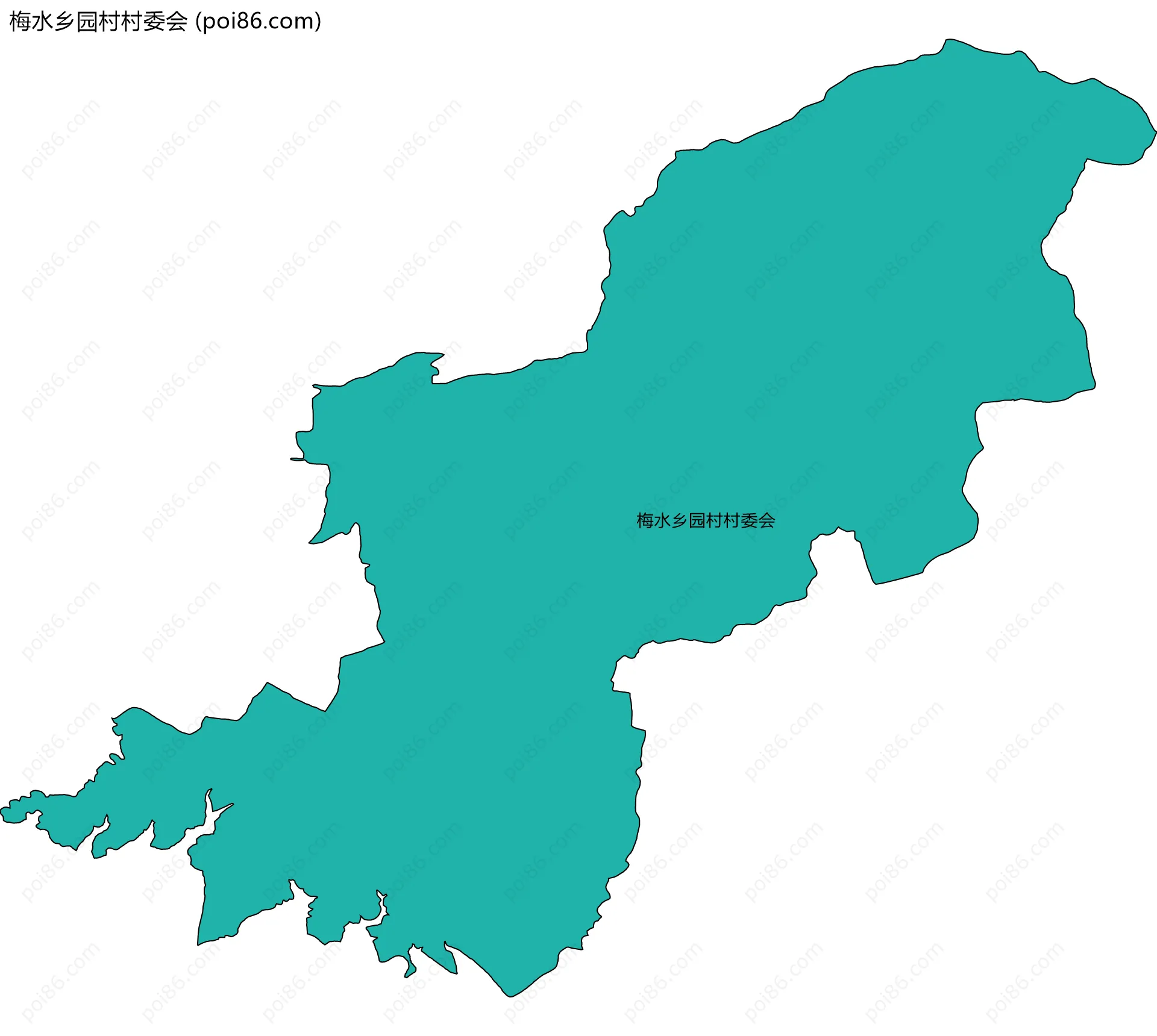 梅水乡园村村委会边界地图