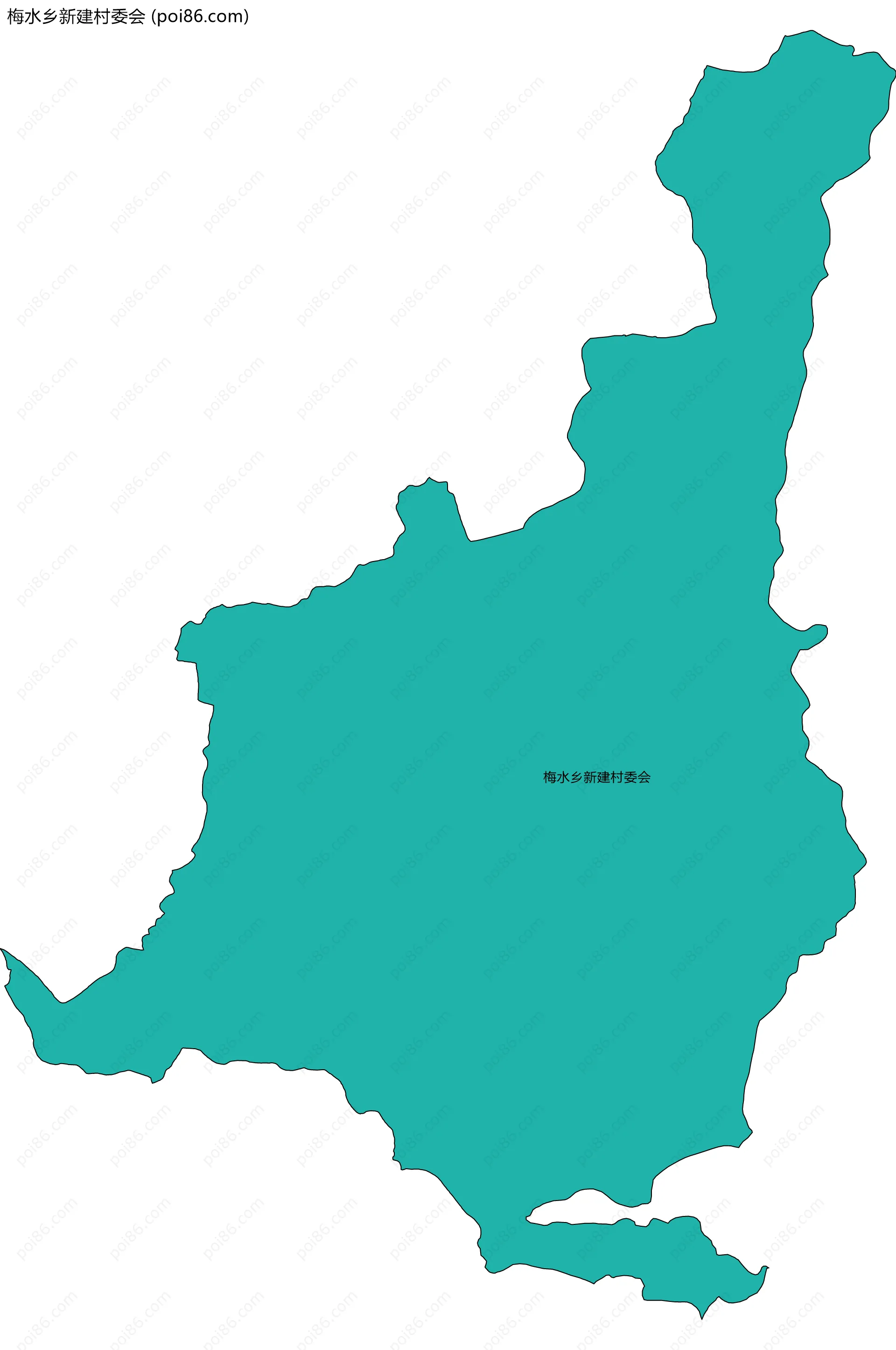 梅水乡新建村委会边界地图