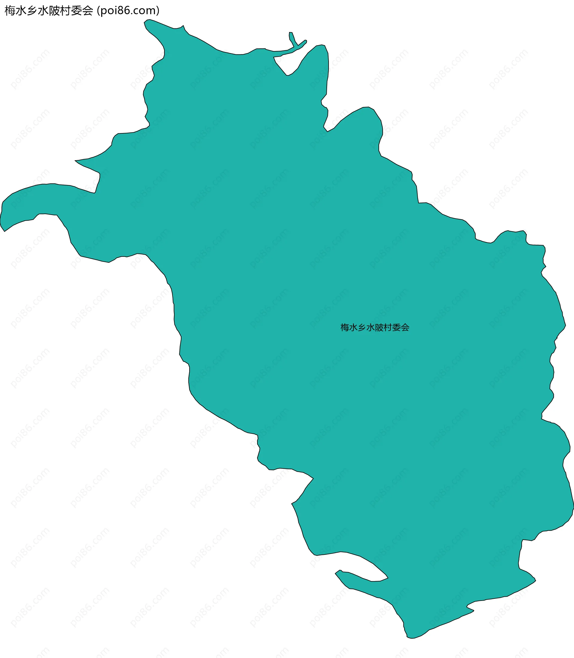 梅水乡水陂村委会边界地图